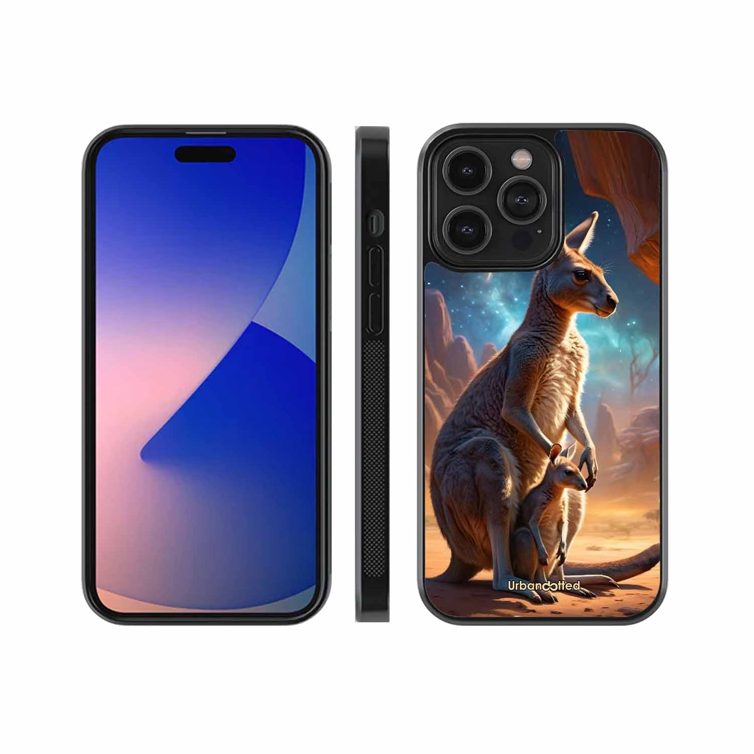 Kangaroo Mother Love Glass Case For iPhone 15 Pro Max