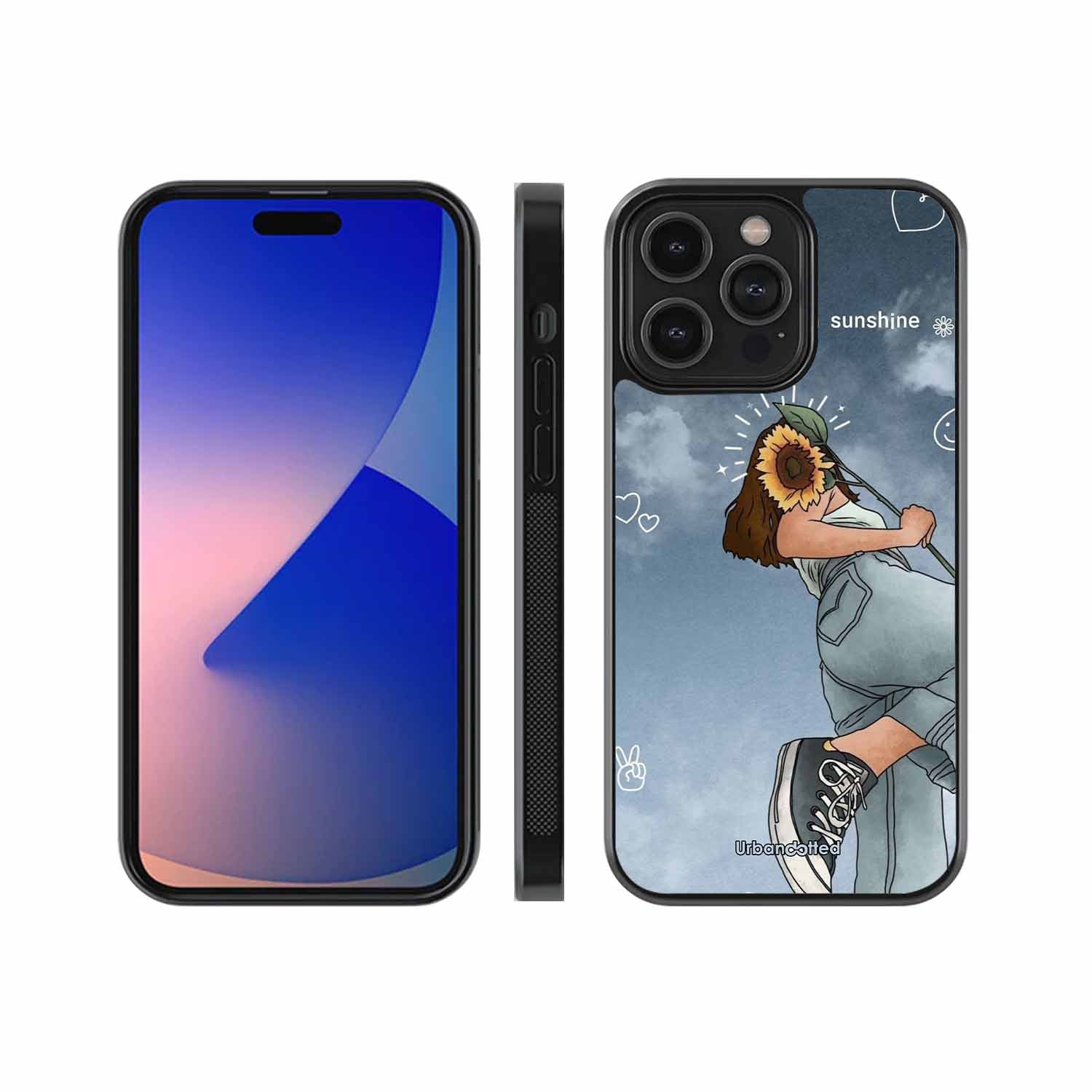 Girl with Sunflower Crown Glass Case For iPhone 12 Pro Max