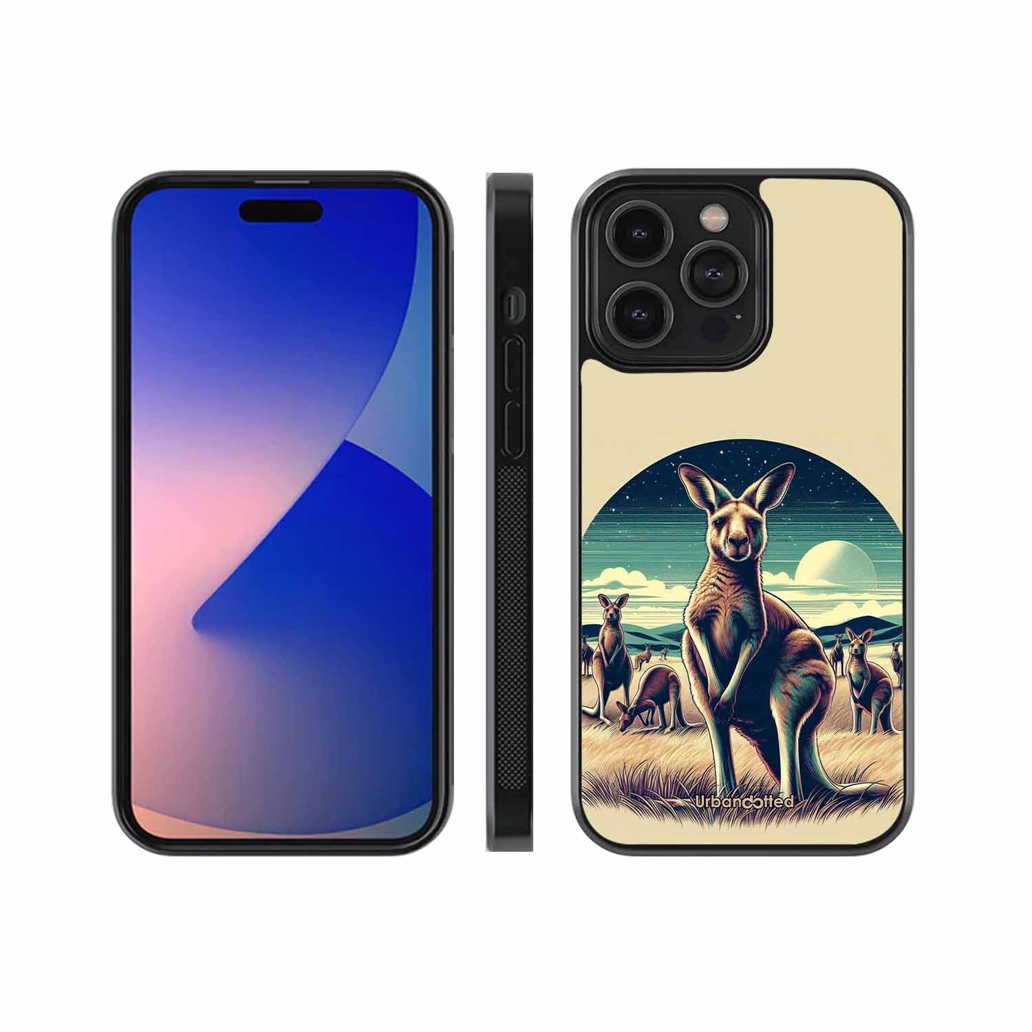 Kangaroo Mob Moonlight Glass Case For iPhone 15 Pro Max