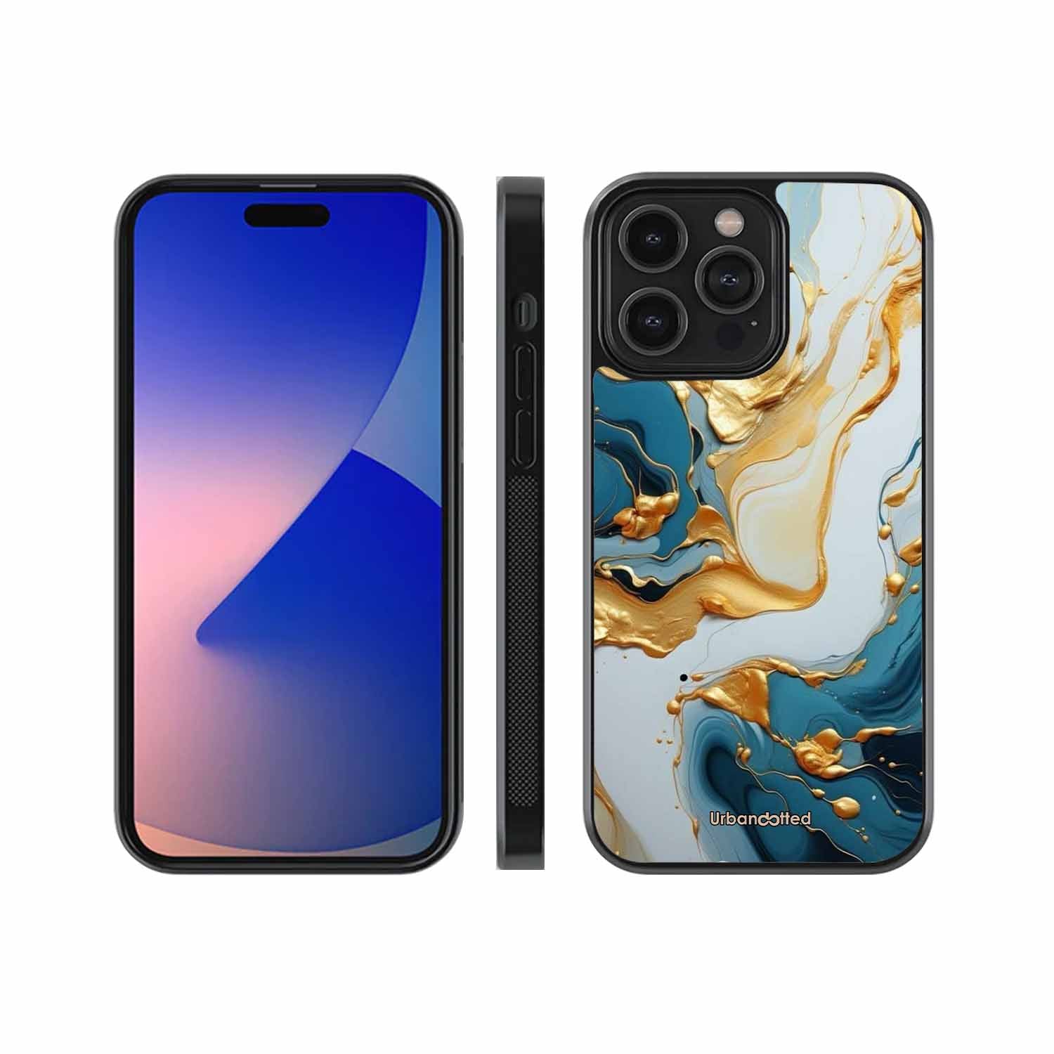 Luxurious Marble Effect Glass Case For iPhone 15 Pro Max
