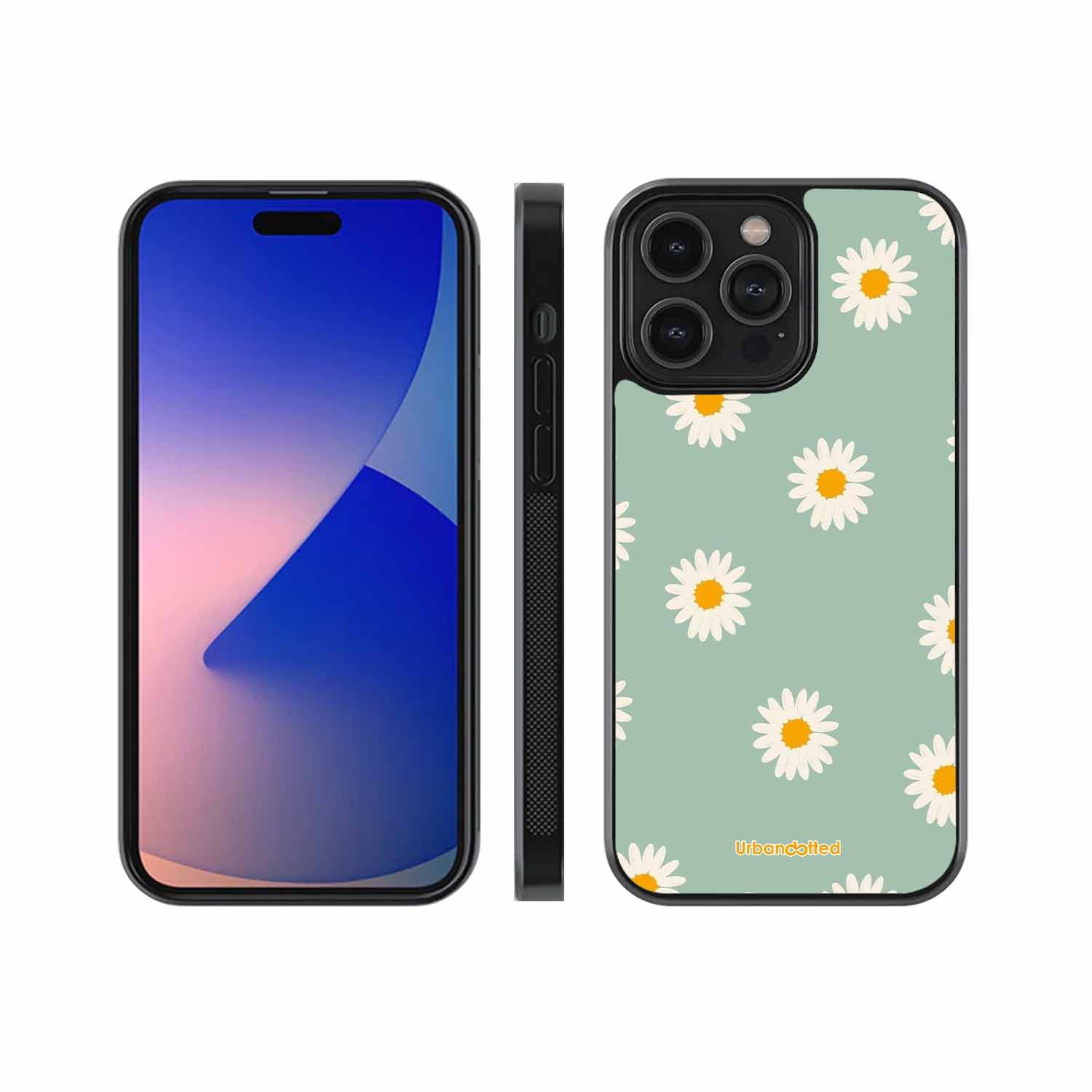 Scattered White Daisies Glass Case For iPhone 13 Pro