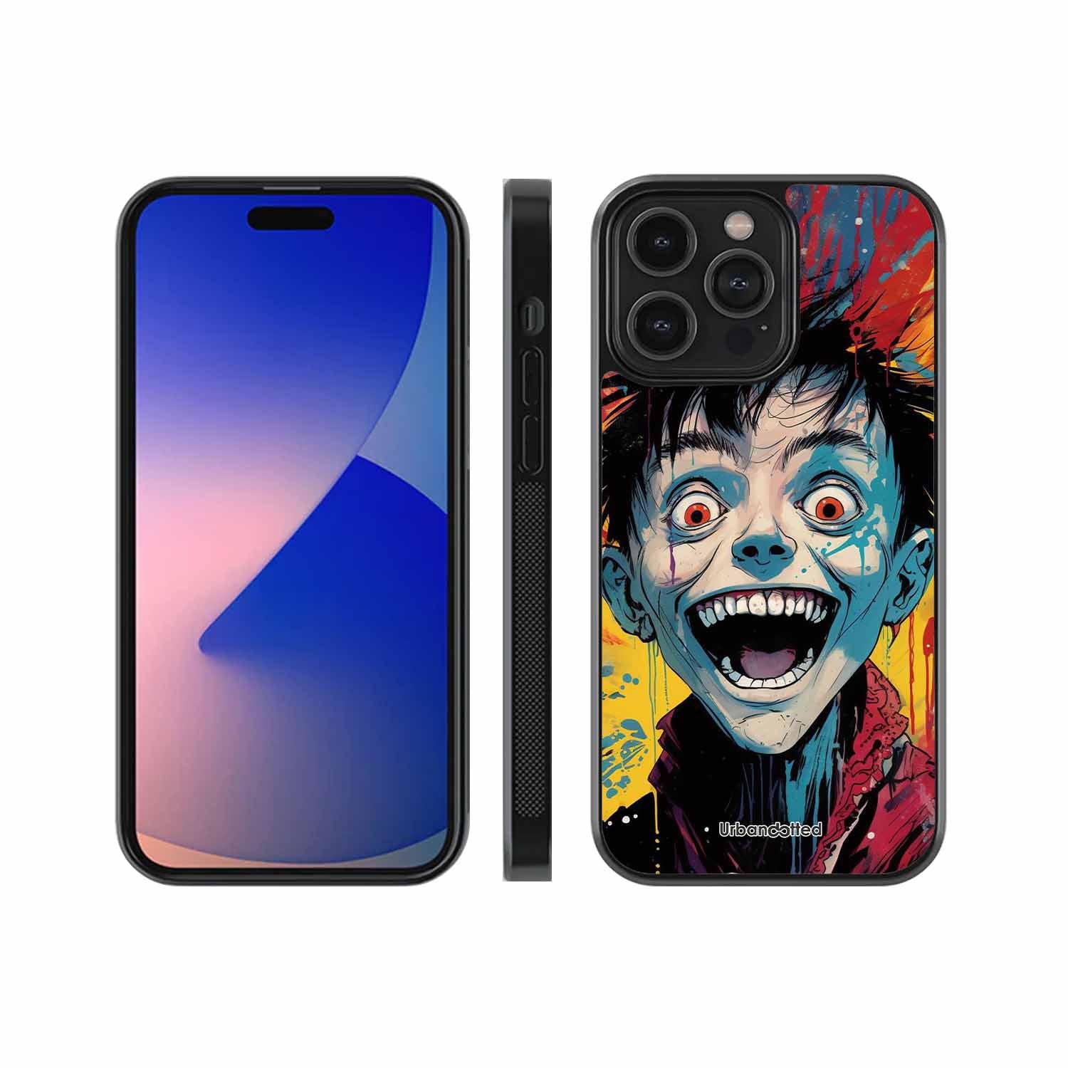 Distorted Joy Illustration Glass Case For iPhone 13 Pro