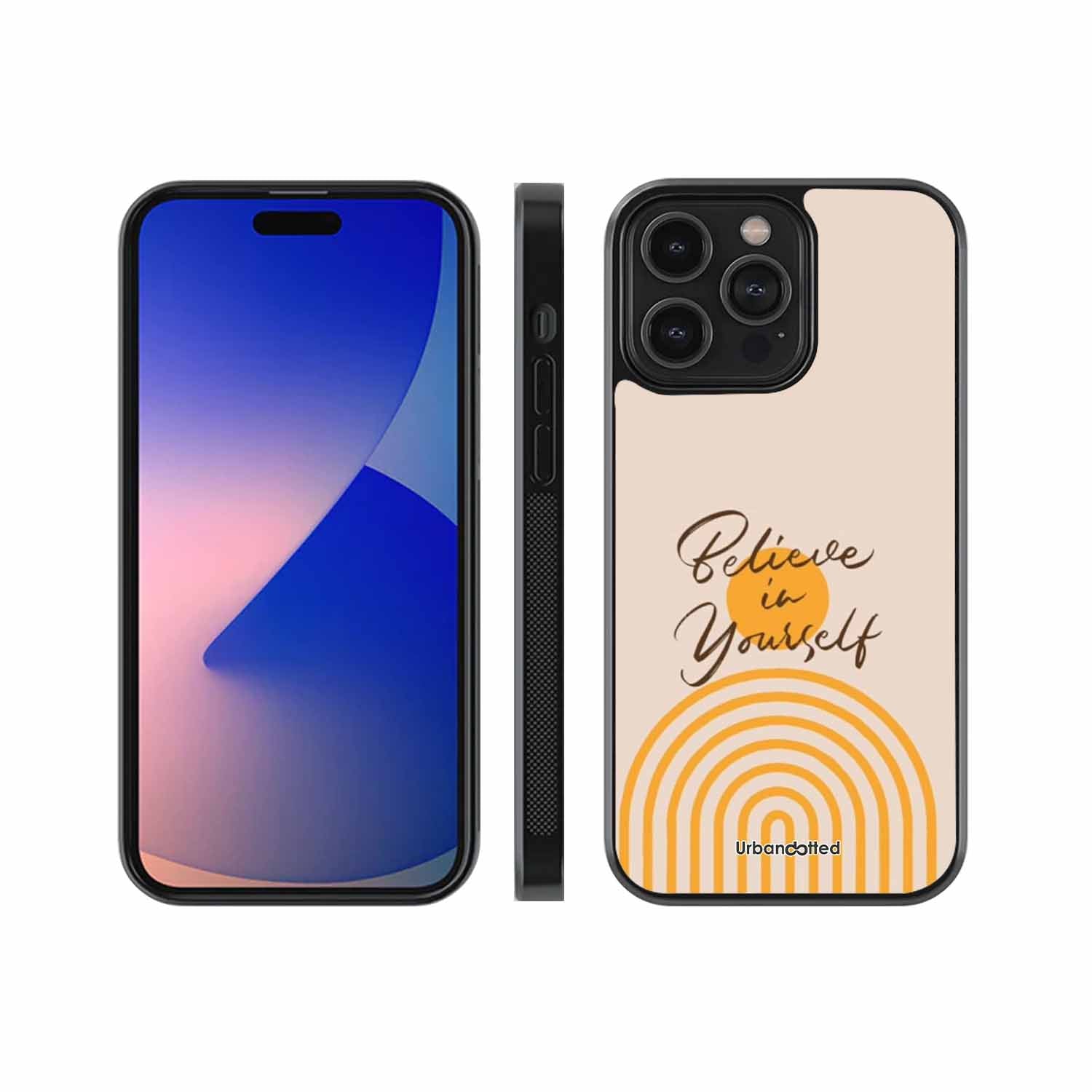 Believe In Yourself Rainbow Glass Case For iPhone 13 Pro