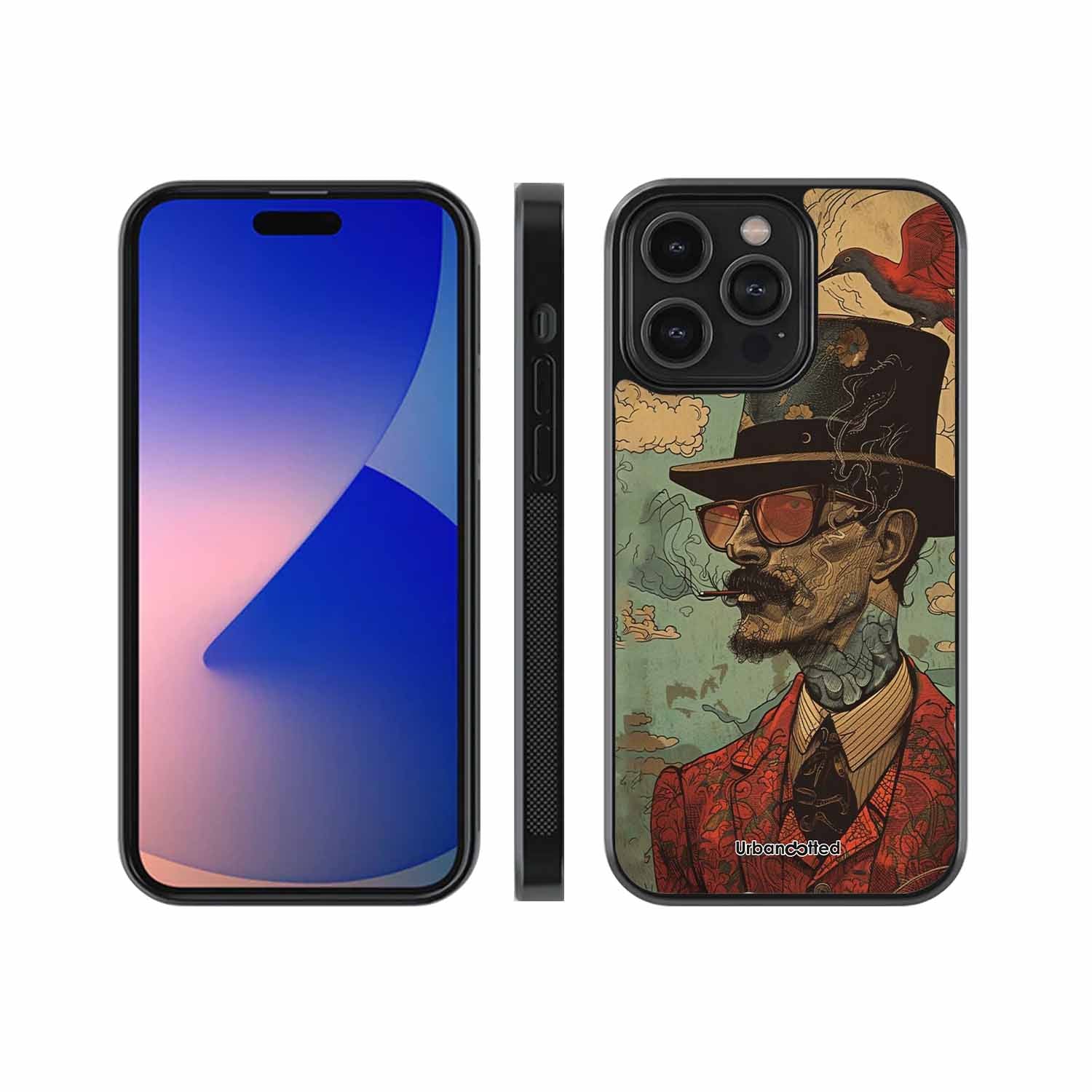 Steampunk Gentleman Smoker Glass Case For iPhone 12 Pro