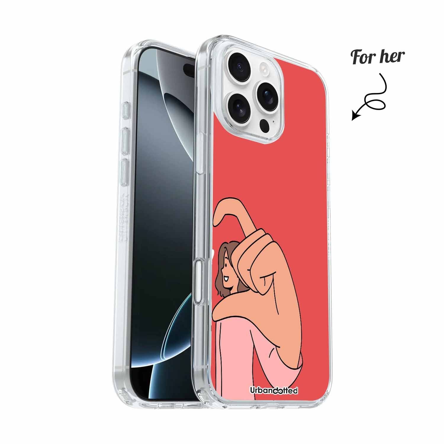 Finger Heart Couple Crystal Clear Couple Case