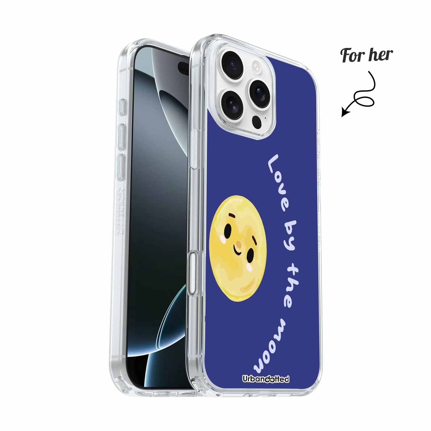 Sun Moon Love Crystal Clear Couple Case