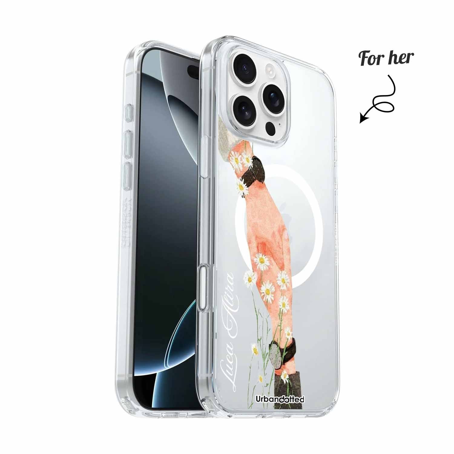 Daisy Hand Crystal Clear Couple Case