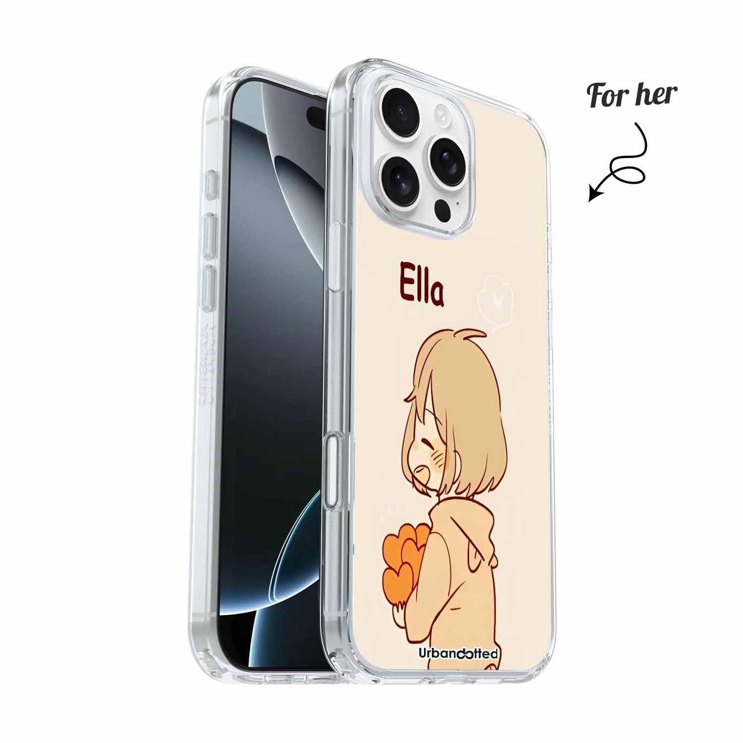 Sweet Duo Personalized Crystal Clear Couple Case