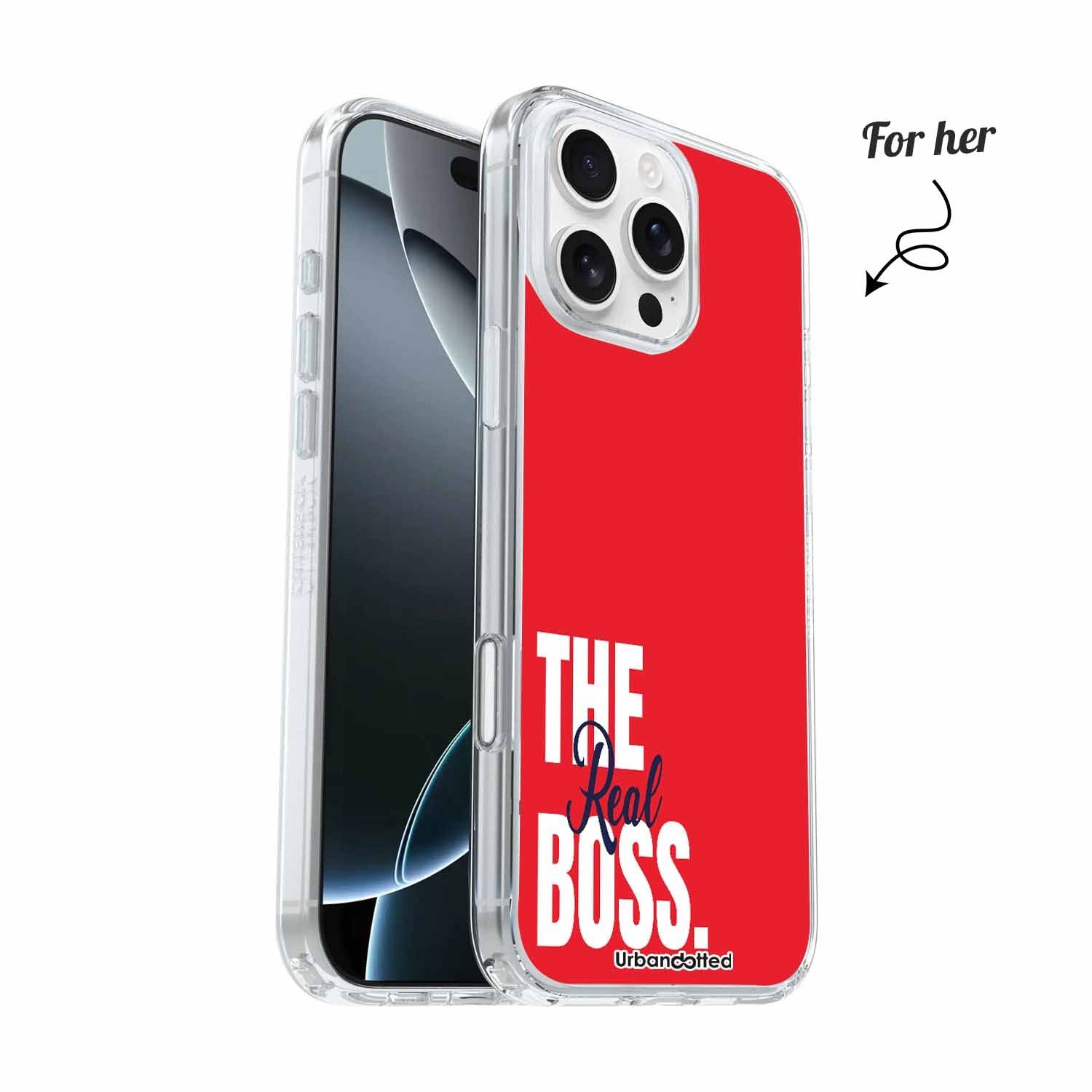 Real Boss Statement Crystal Clear Couple Case