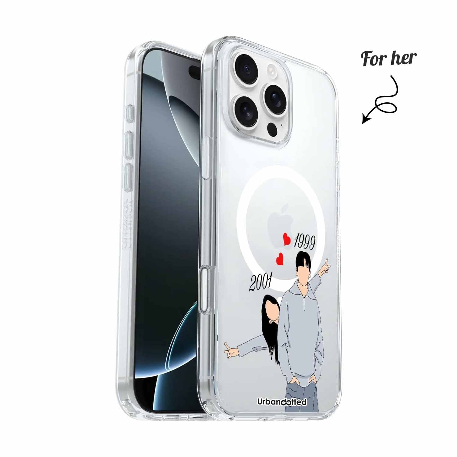 Personalized Date Love Crystal Clear Couple Case