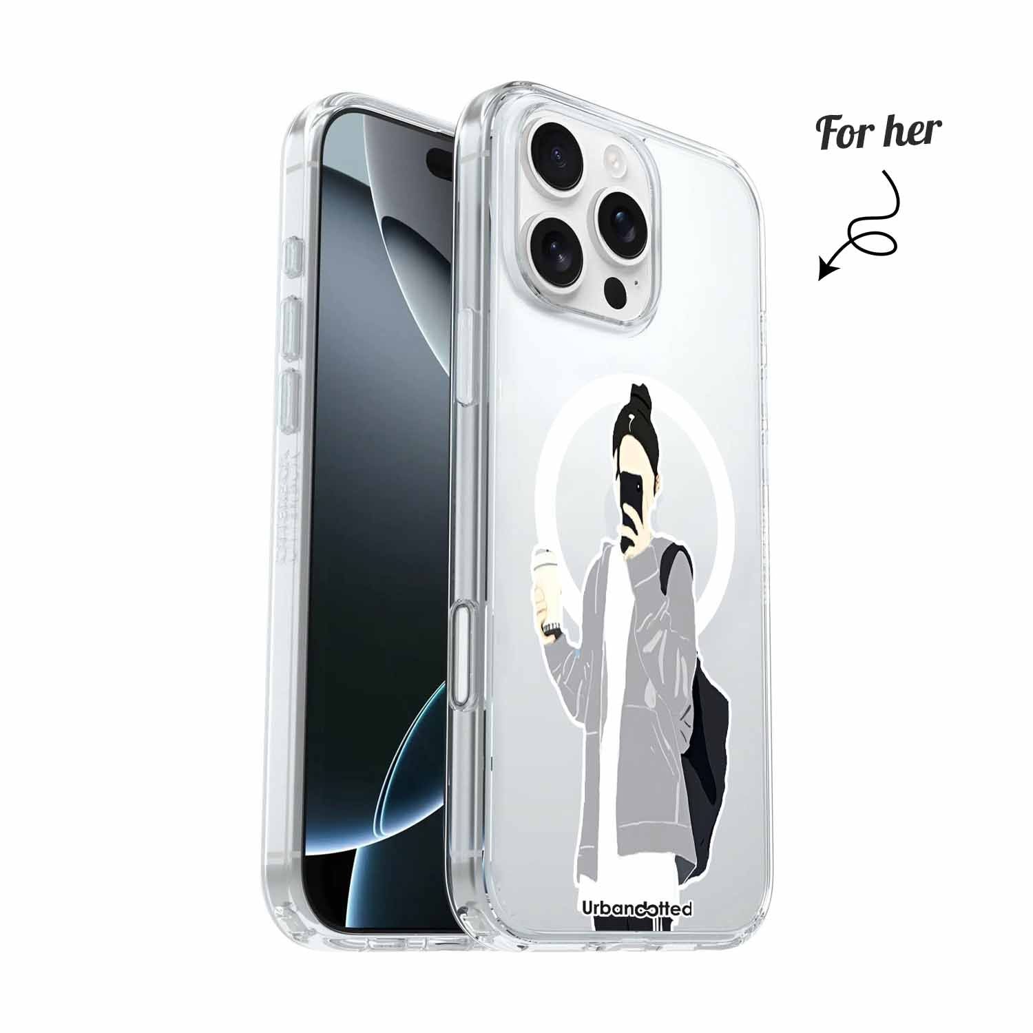 Monochrome Portrait Crystal Clear Couple Case