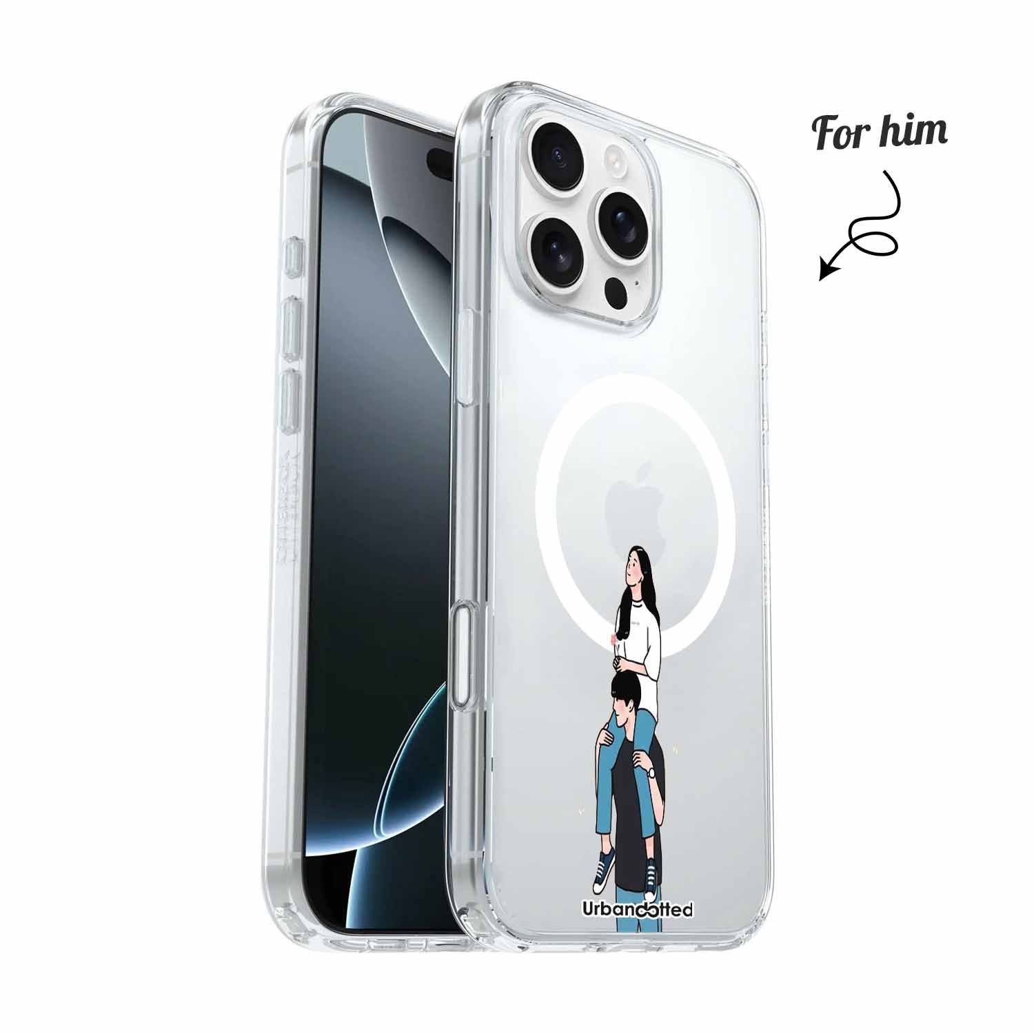 Piggyback Ride Crystal Clear Couple Case