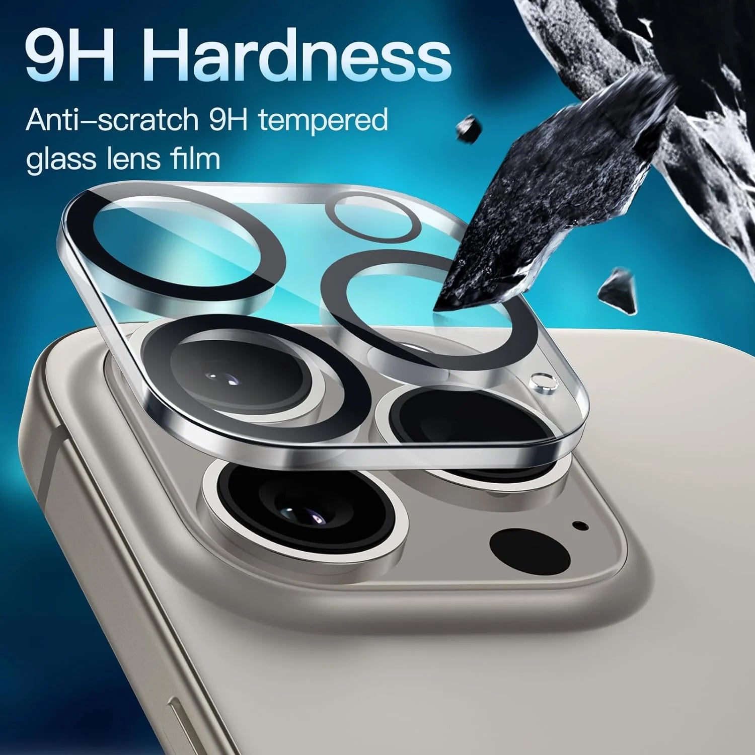 Ultra Strong Tempered Glass Full Camera Lens Protector - Black