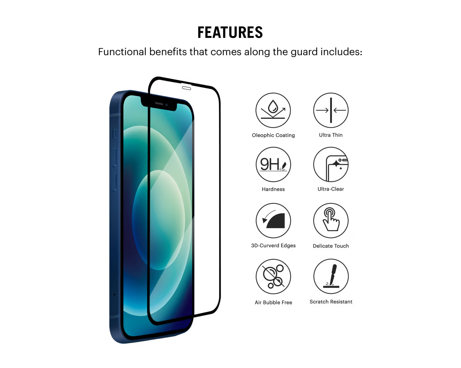 Premium Screen Protector - 9H Tempered Glass with Applicator Tray