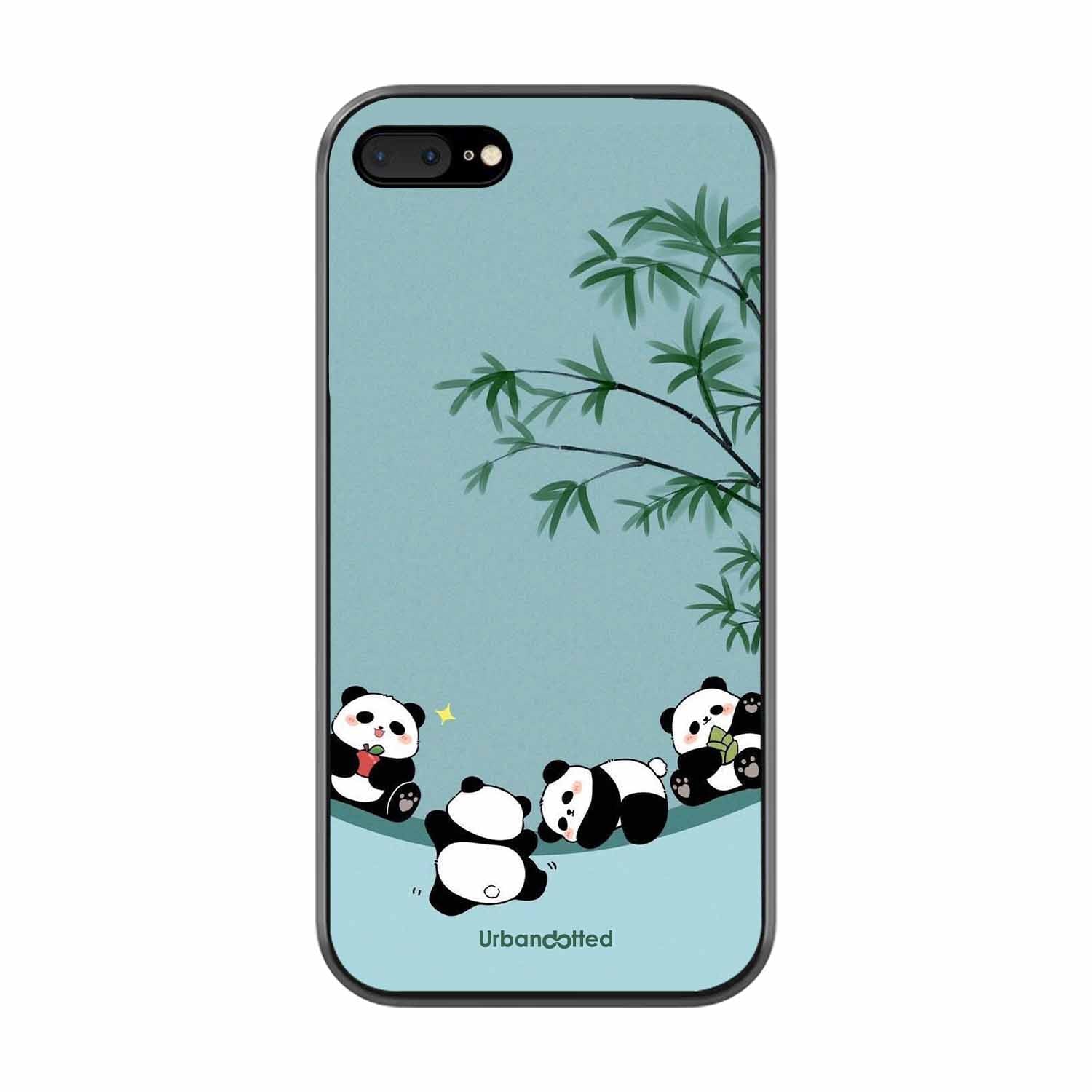 Cute Resting Pandas Glass Case For iPhone 7 Plus