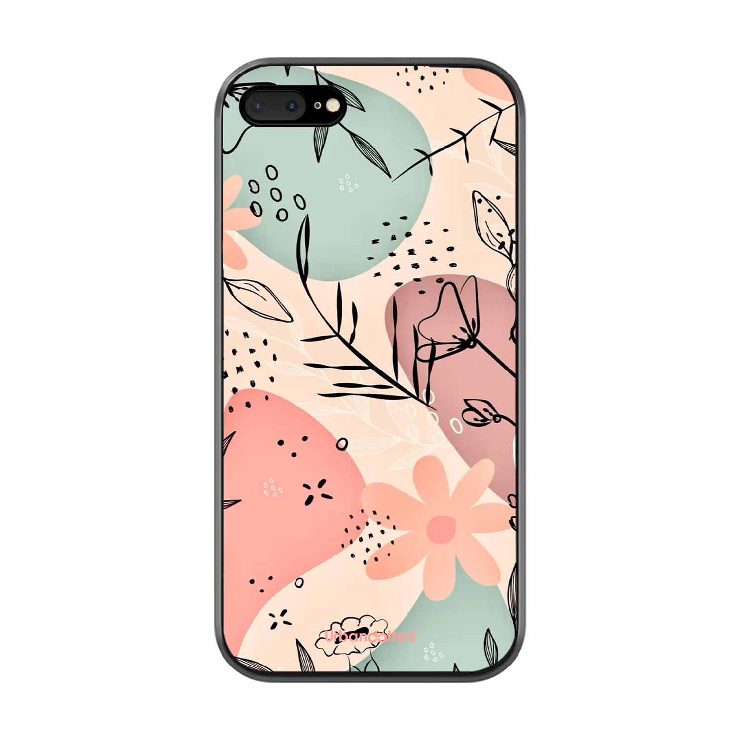 Abstract Floral Glass Case For iPhone 7 Plus