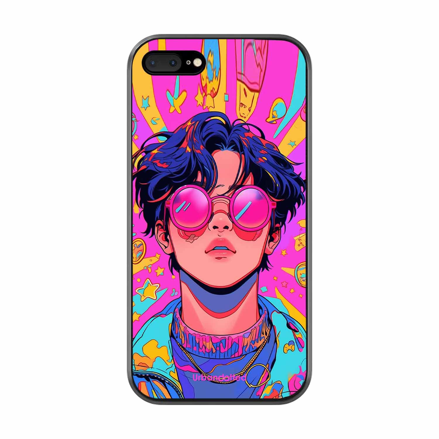 Neon Vibes Portrait Glass Case For iPhone 7 Plus
