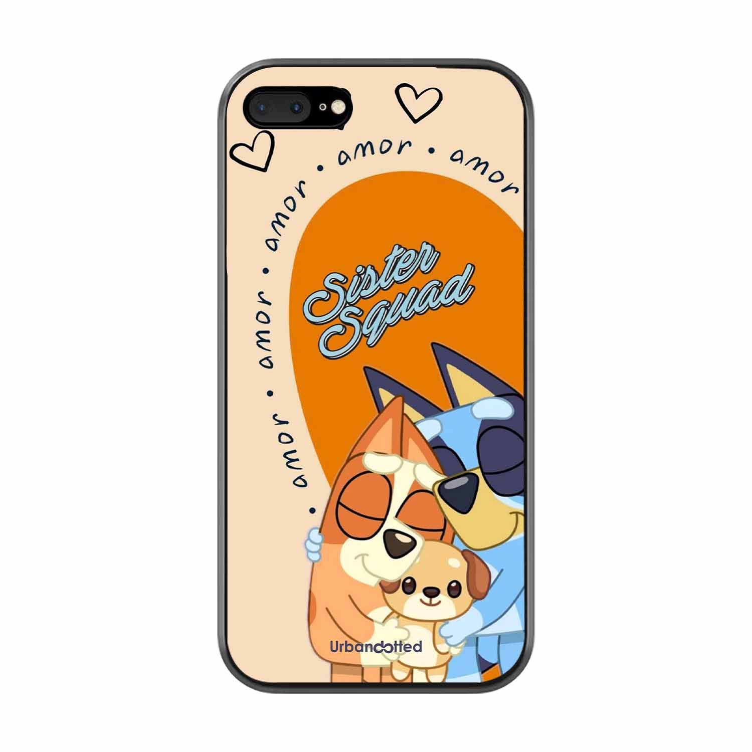 Aussie Cartoon Sisters Glass Case For iPhone 7 Plus