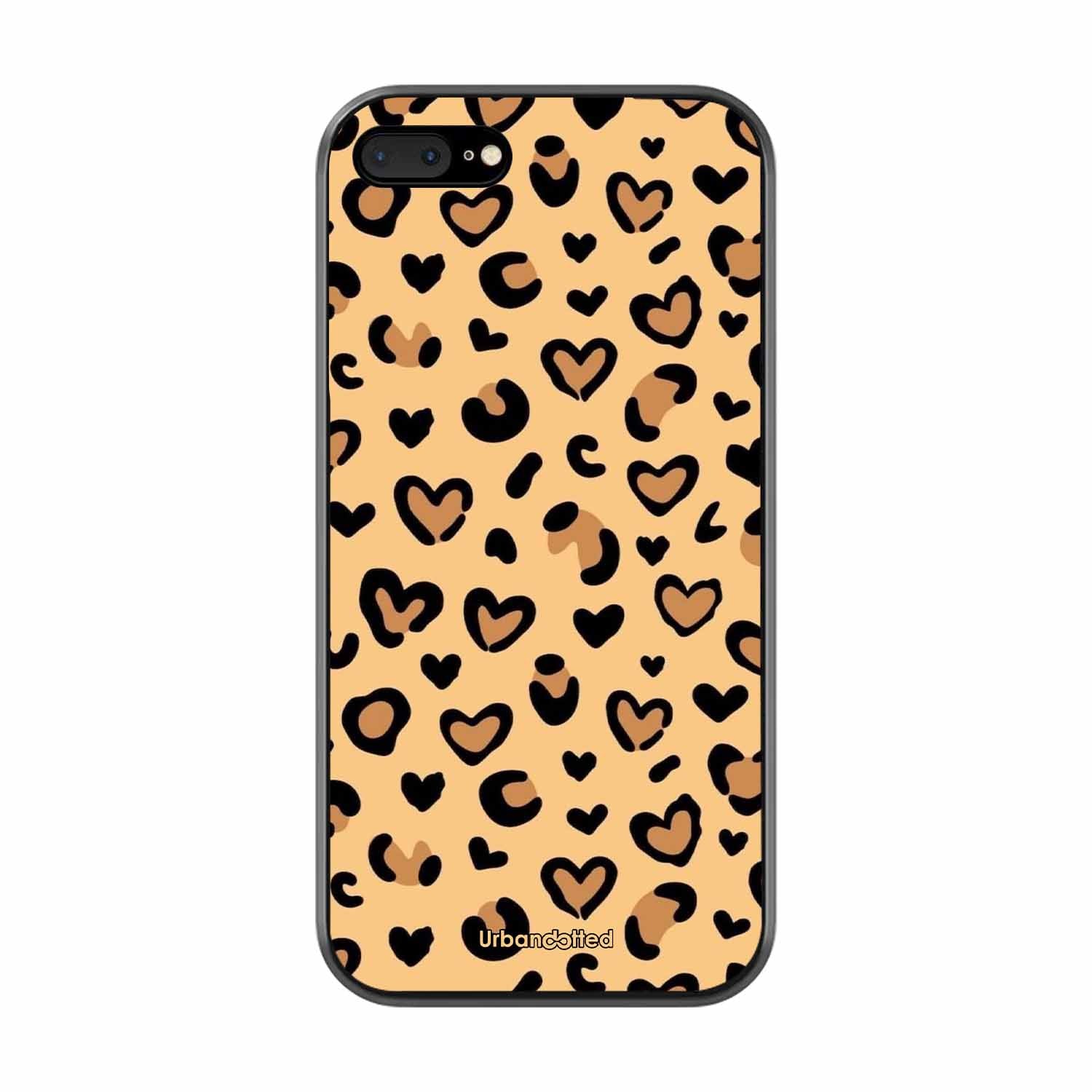Native Animal Print Hearts Glass Case For iPhone 7 Plus