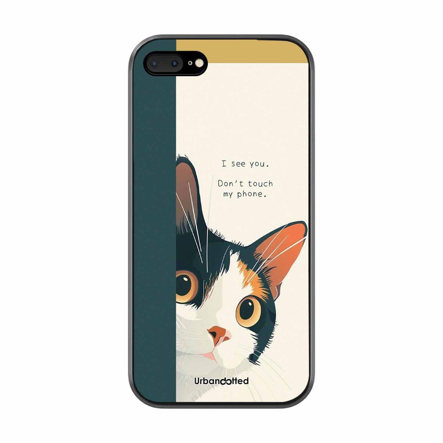 No Touch My Phone Cat Glass Case For iPhone 7 Plus