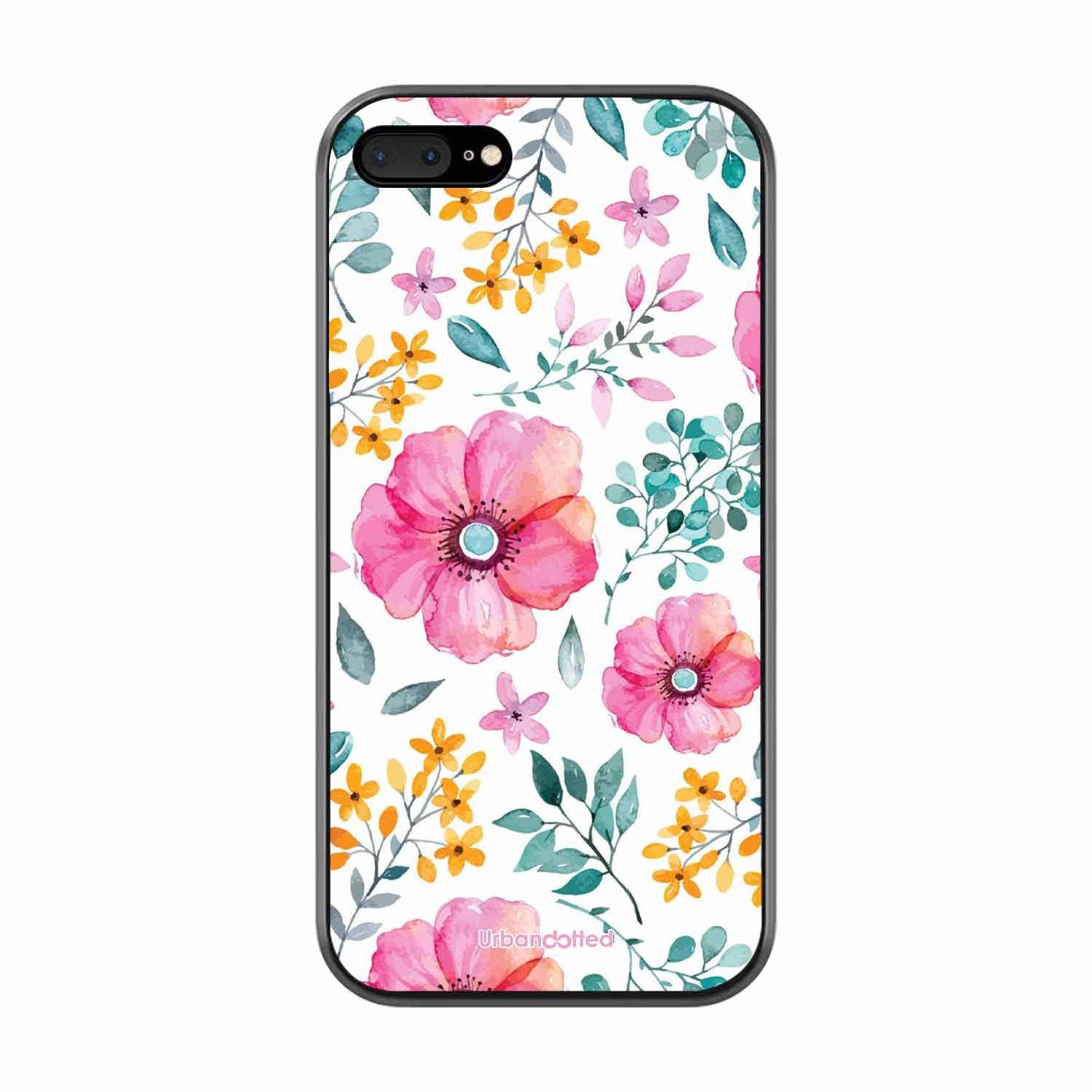 True Blue Wildflower Glass Case For iPhone 7 Plus
