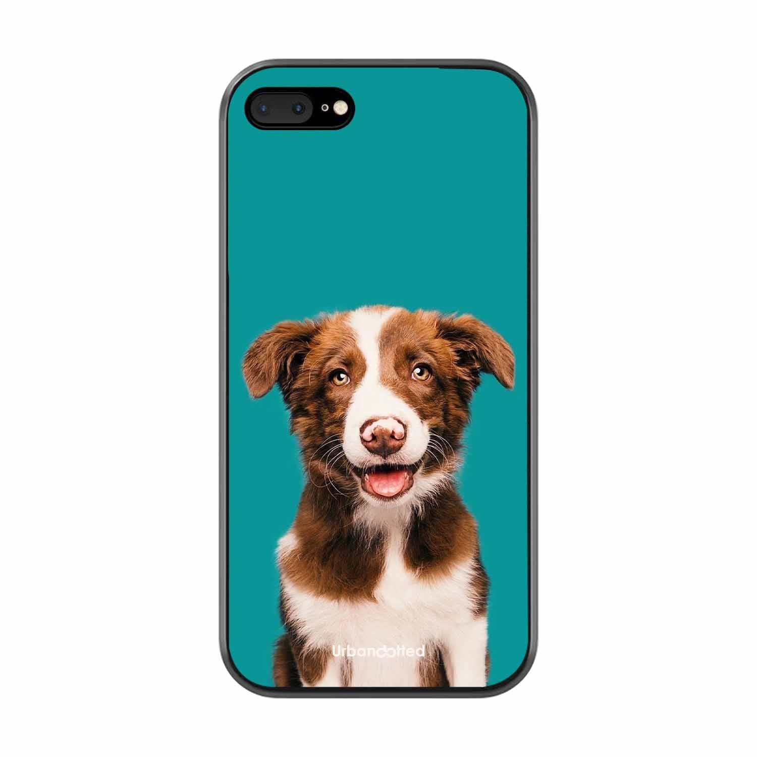 Smiling Dog Portrait Glass Case For iPhone 7 Plus