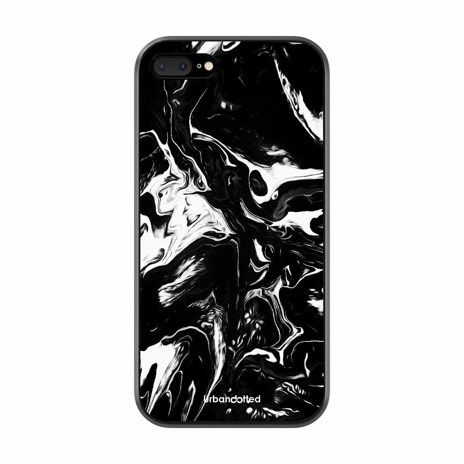 Dark Marble Texture Glass Case For iPhone 7 Plus