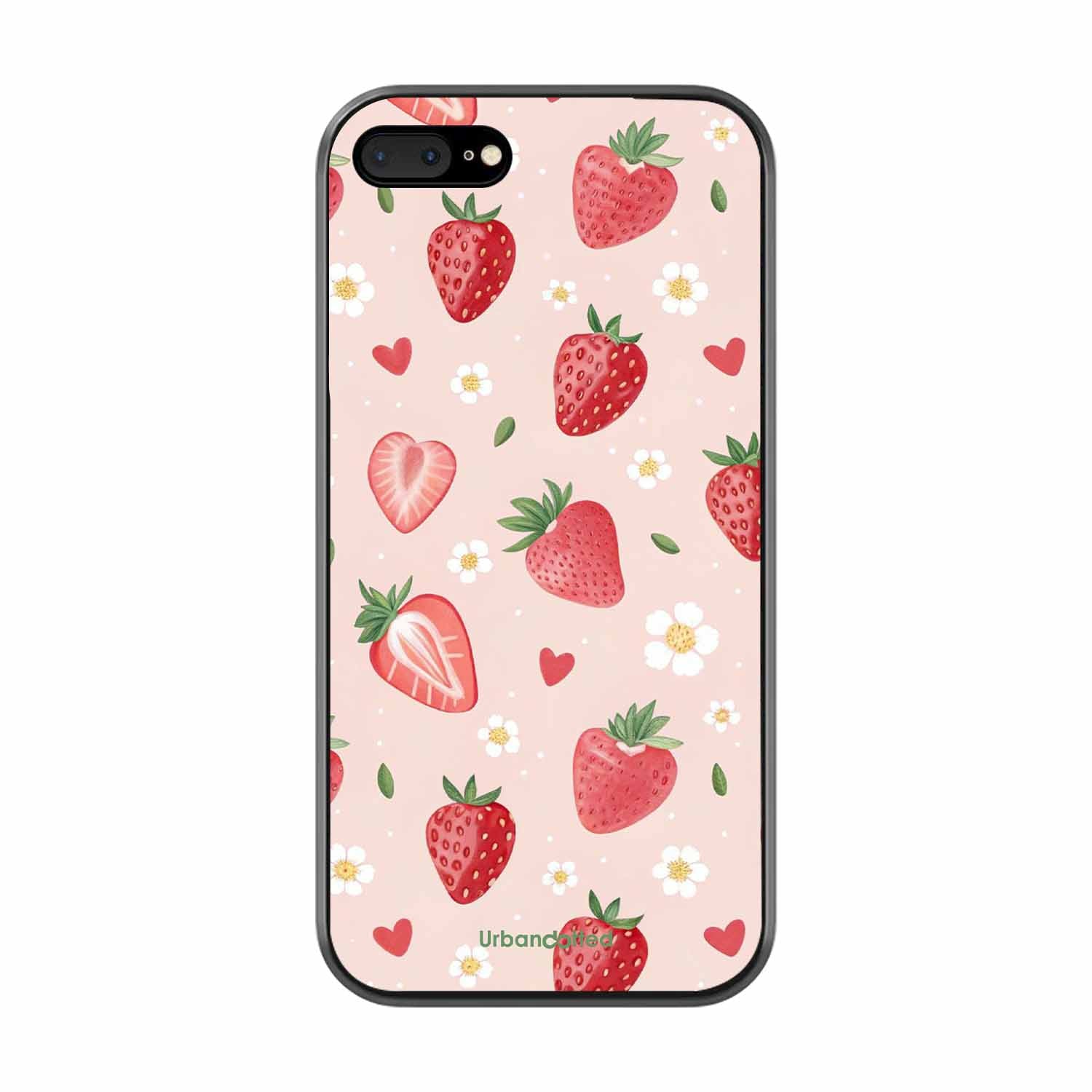 Strawberry Sweetheart Glass Case For iPhone 7 Plus