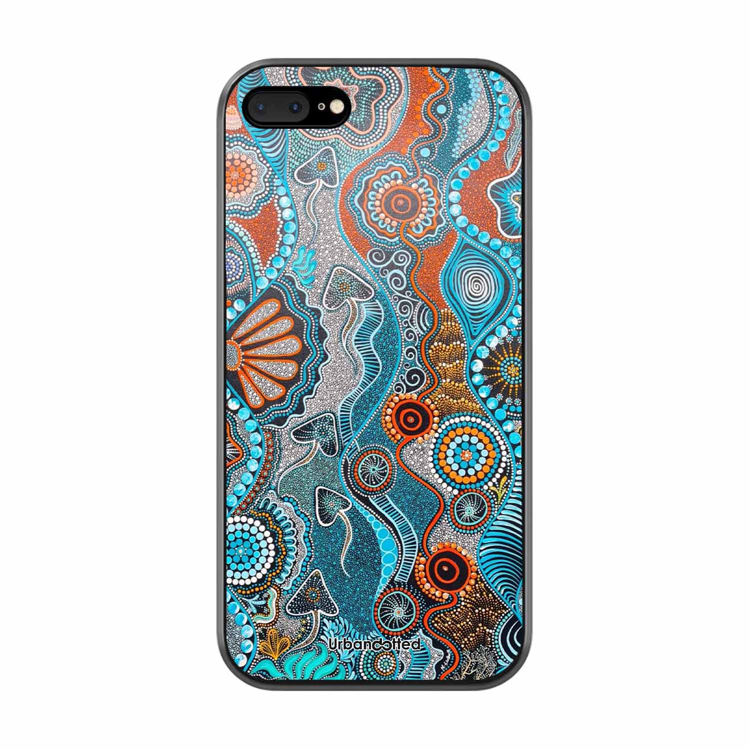 Aboriginal Art Story Glass Case For iPhone 7 Plus