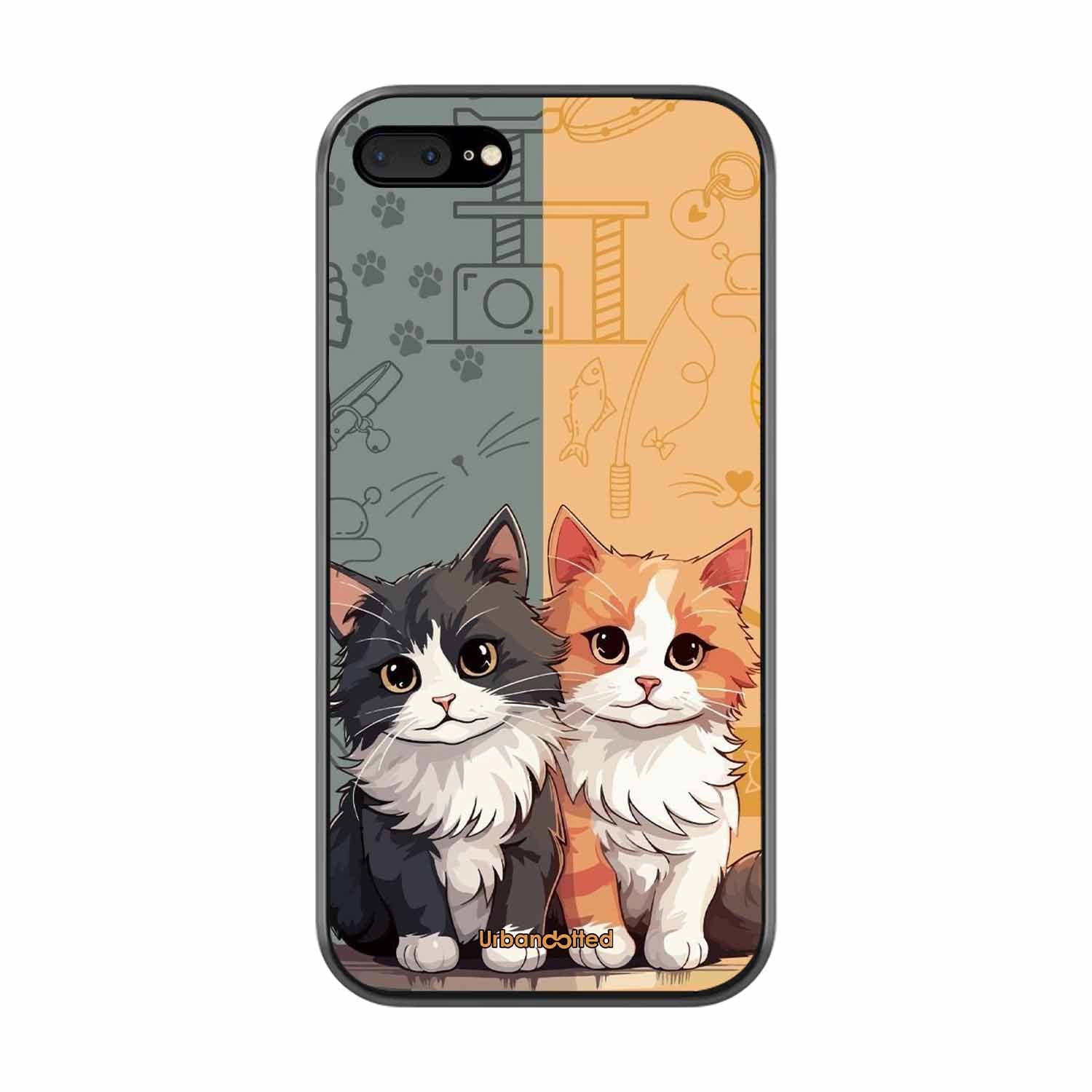 Yin and Yang Cats Glass Case For iPhone 7 Plus
