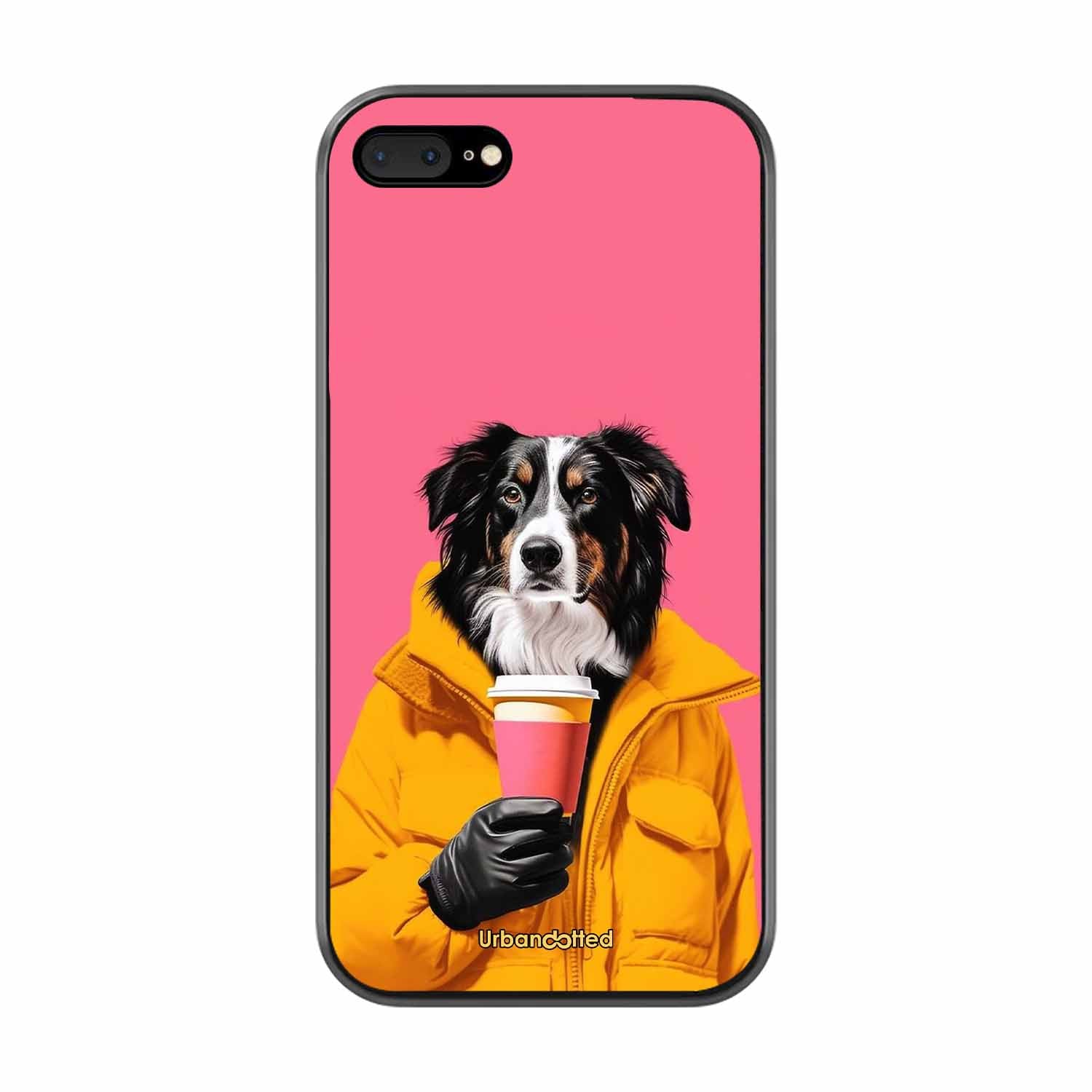 Trendy Dog with Drink Glass Case For iPhone 7 Plus
