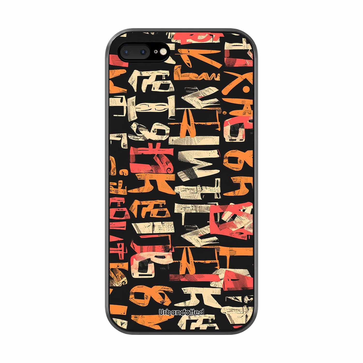 Mixed Typography Design Glass Case For iPhone 7 Plus