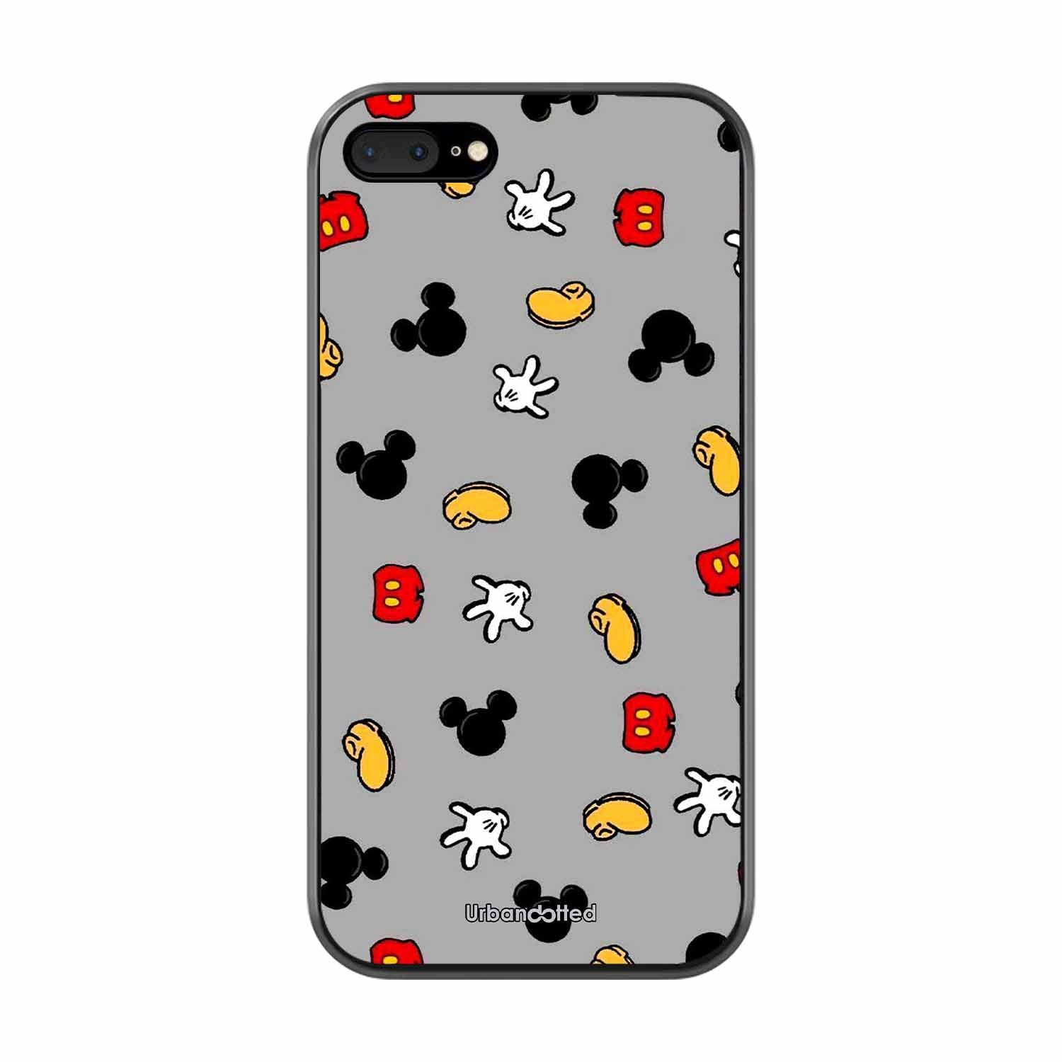 Whimsical Mouse Pattern Glass Case For iPhone 7 Plus