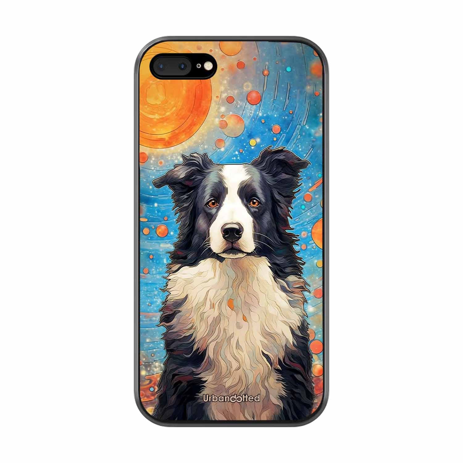 Artistic Dog Illustration Glass Case For iPhone 7 Plus
