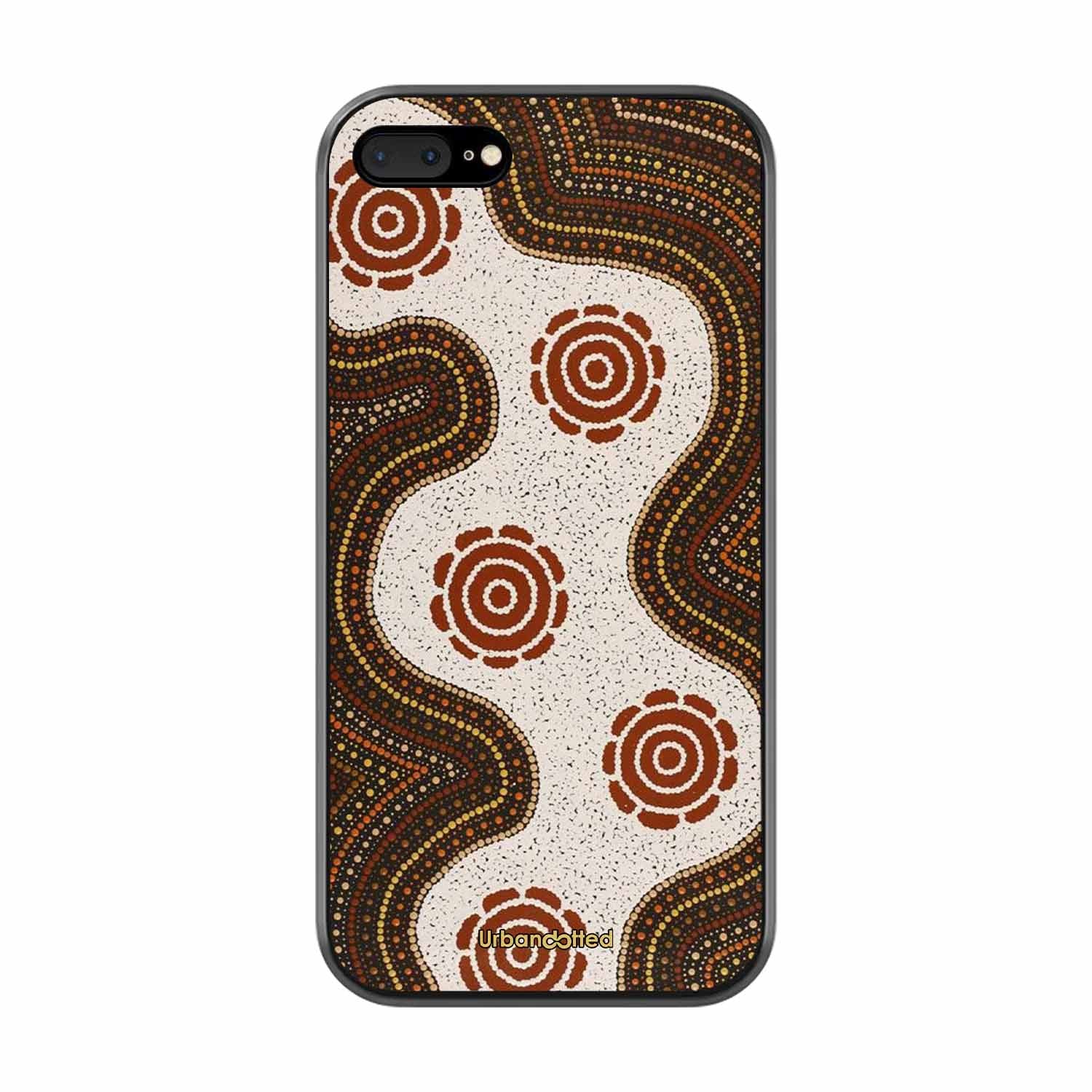 Aboriginal Dot Art Flow Glass Case For iPhone 7 Plus