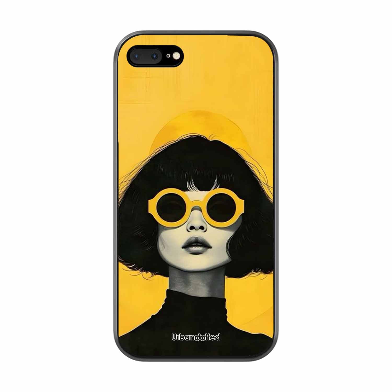 Retro Sunglasses Portrait Glass Case For iPhone 7 Plus