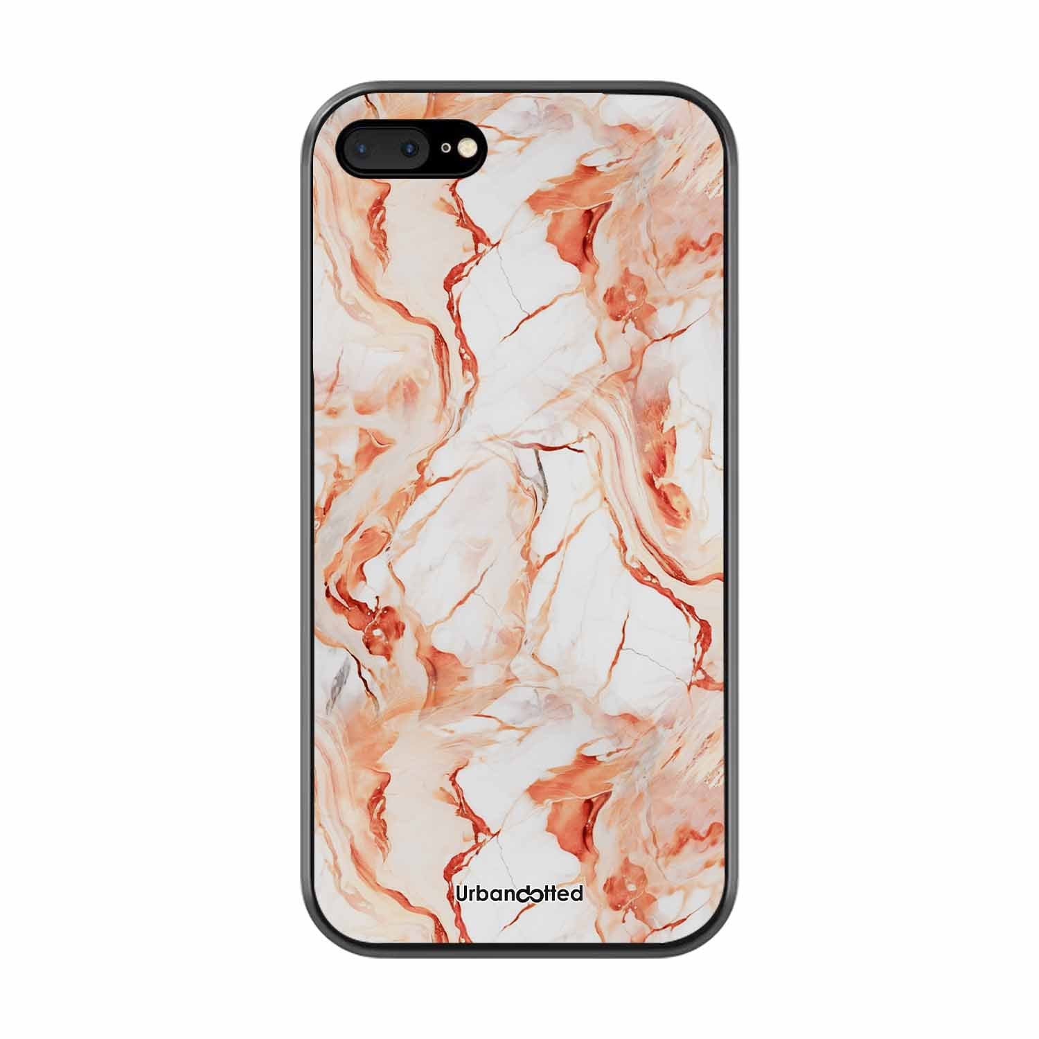 Elegant Rose Gold Veins Glass Case For iPhone 7 Plus