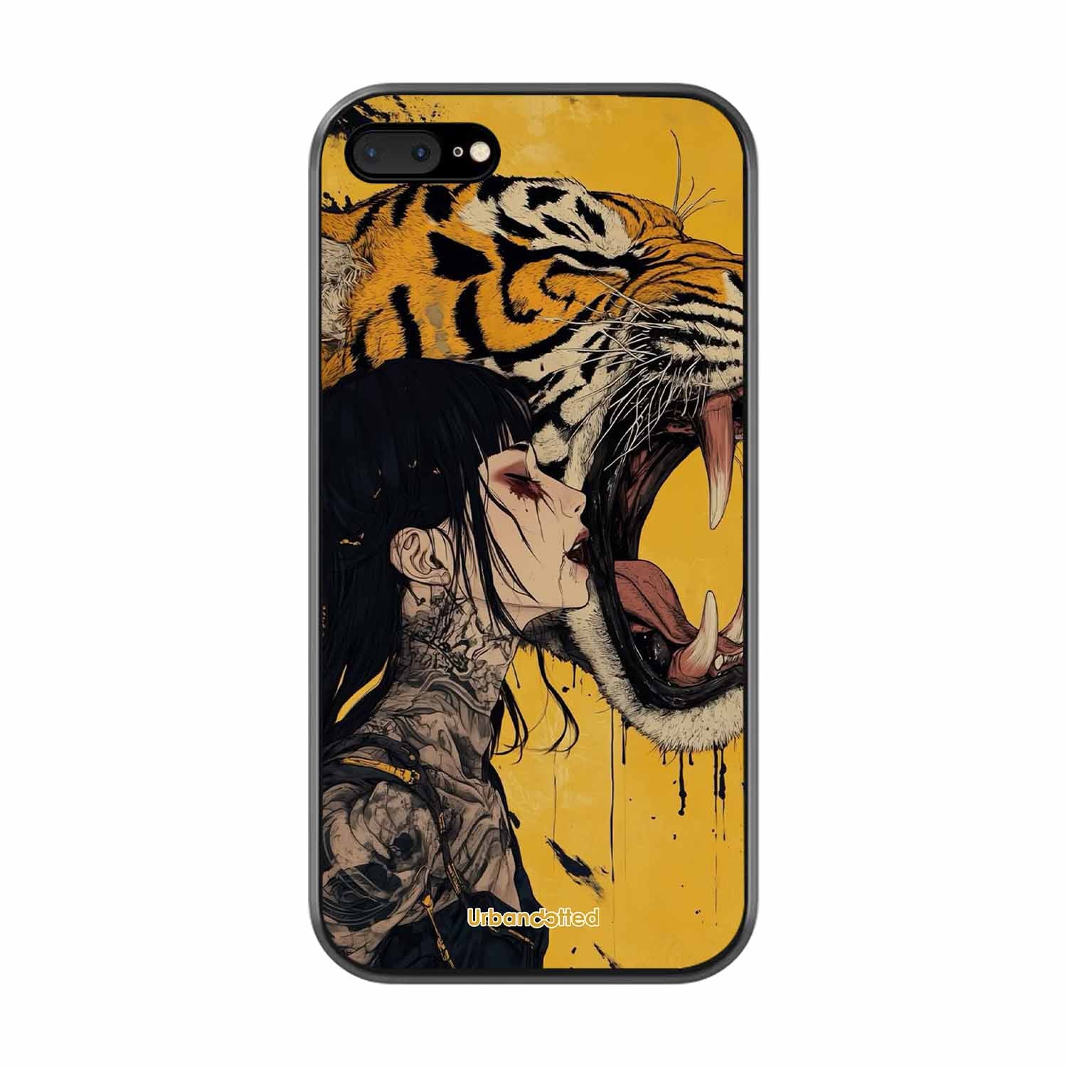 Tattooed Girl with Tiger Glass Case For iPhone 7 Plus
