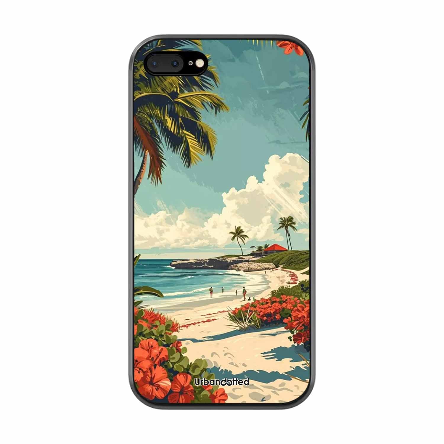 Tropical Beach Paradise Glass Case For iPhone 7 Plus
