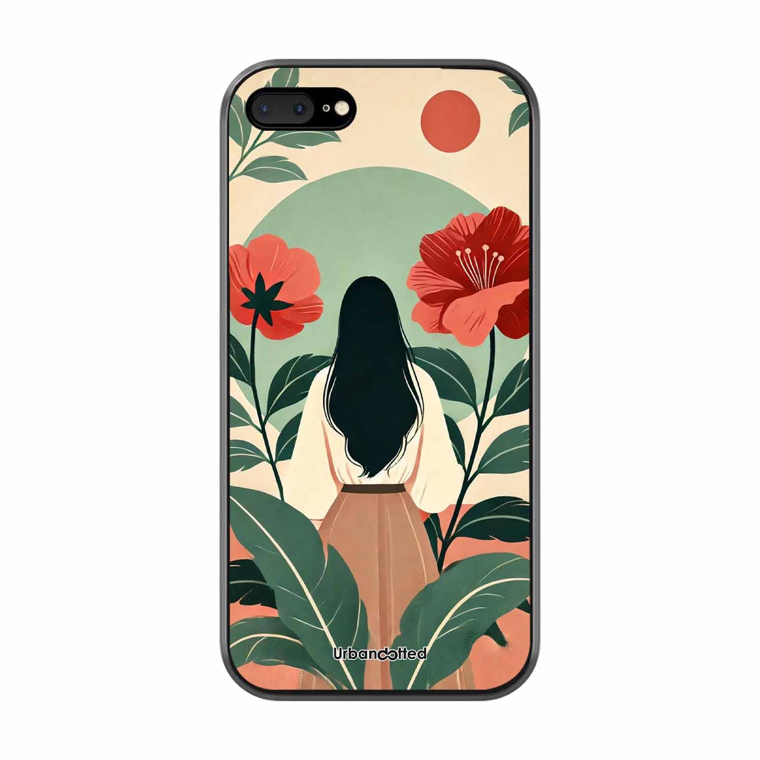 Woman in Floral Garden Glass Case For iPhone 7 Plus