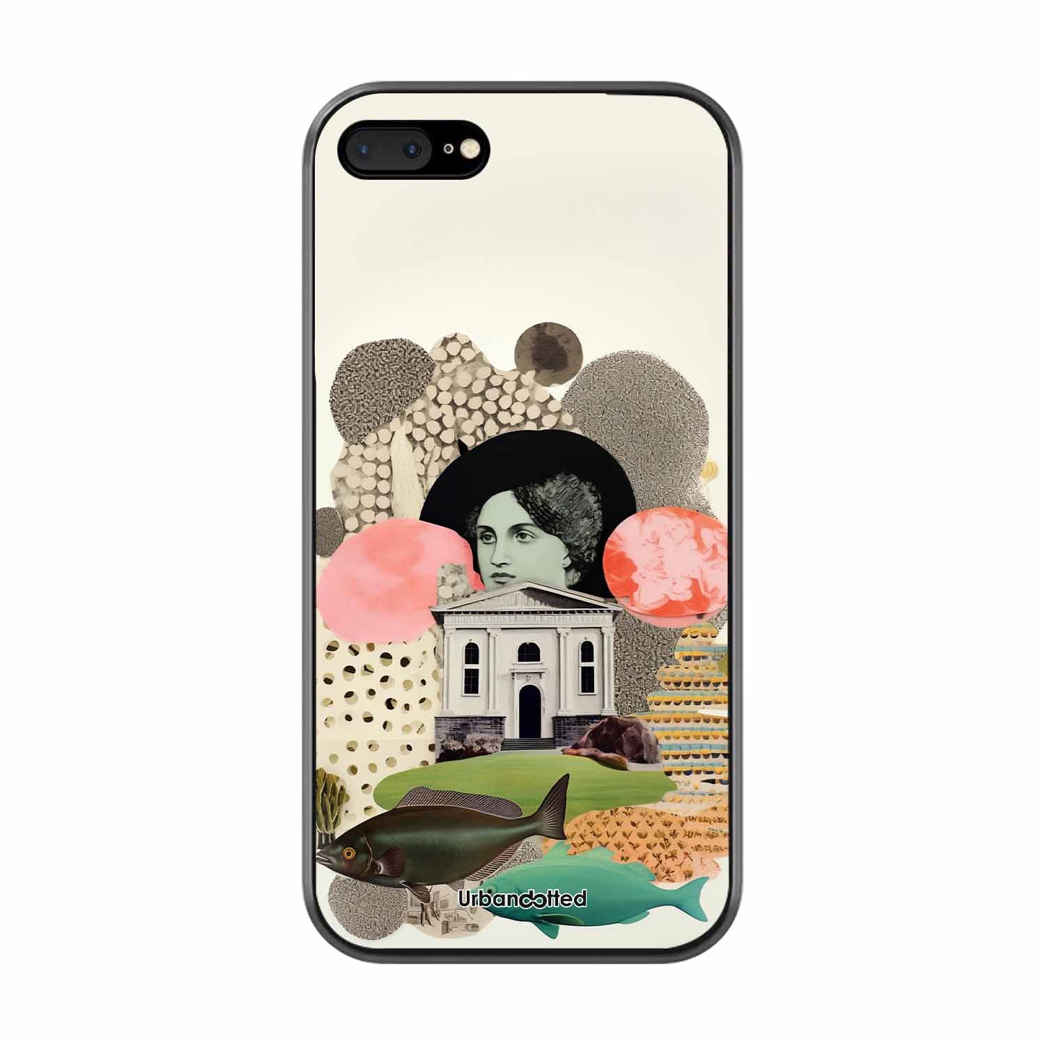 Whimsical Mixed Media Art Glass Case For iPhone 7 Plus