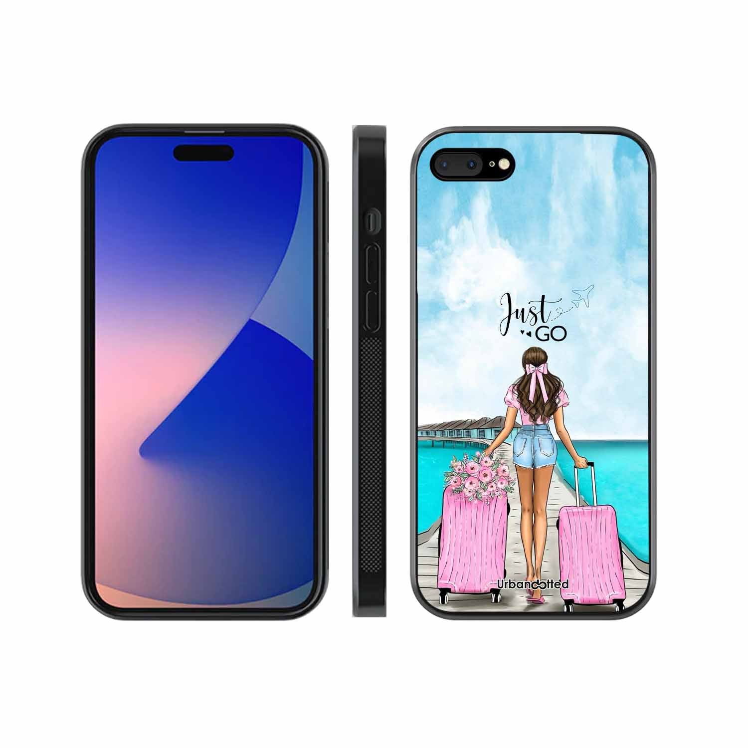 Just Go Travel Glass Case For iPhone 7 Plus
