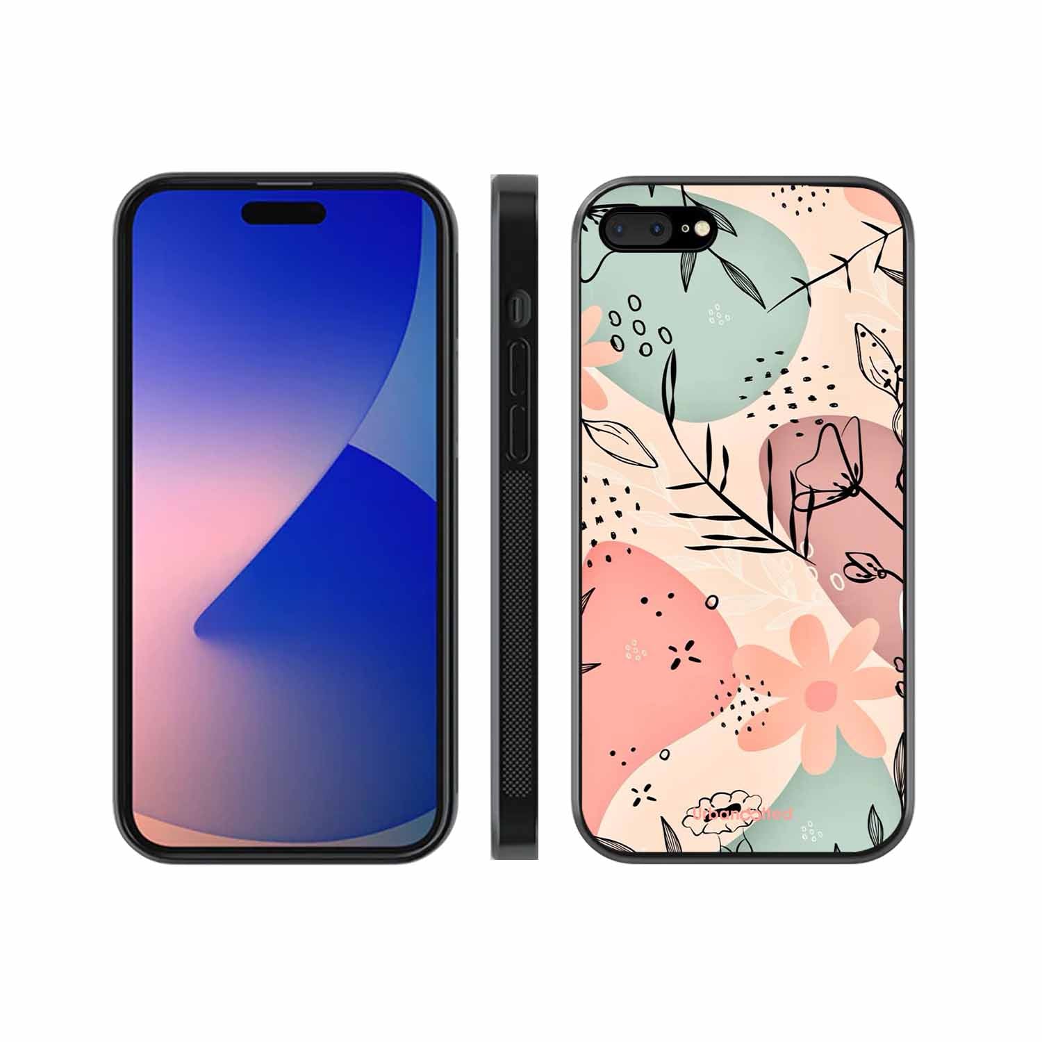 Abstract Floral Glass Case For iPhone 7 Plus