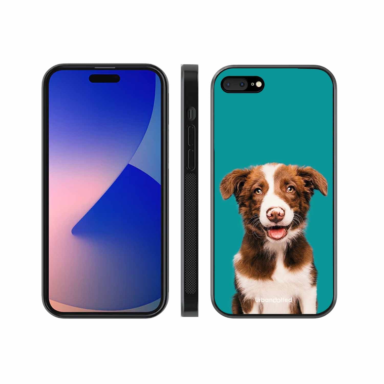 Smiling Dog Portrait Glass Case For iPhone 7 Plus