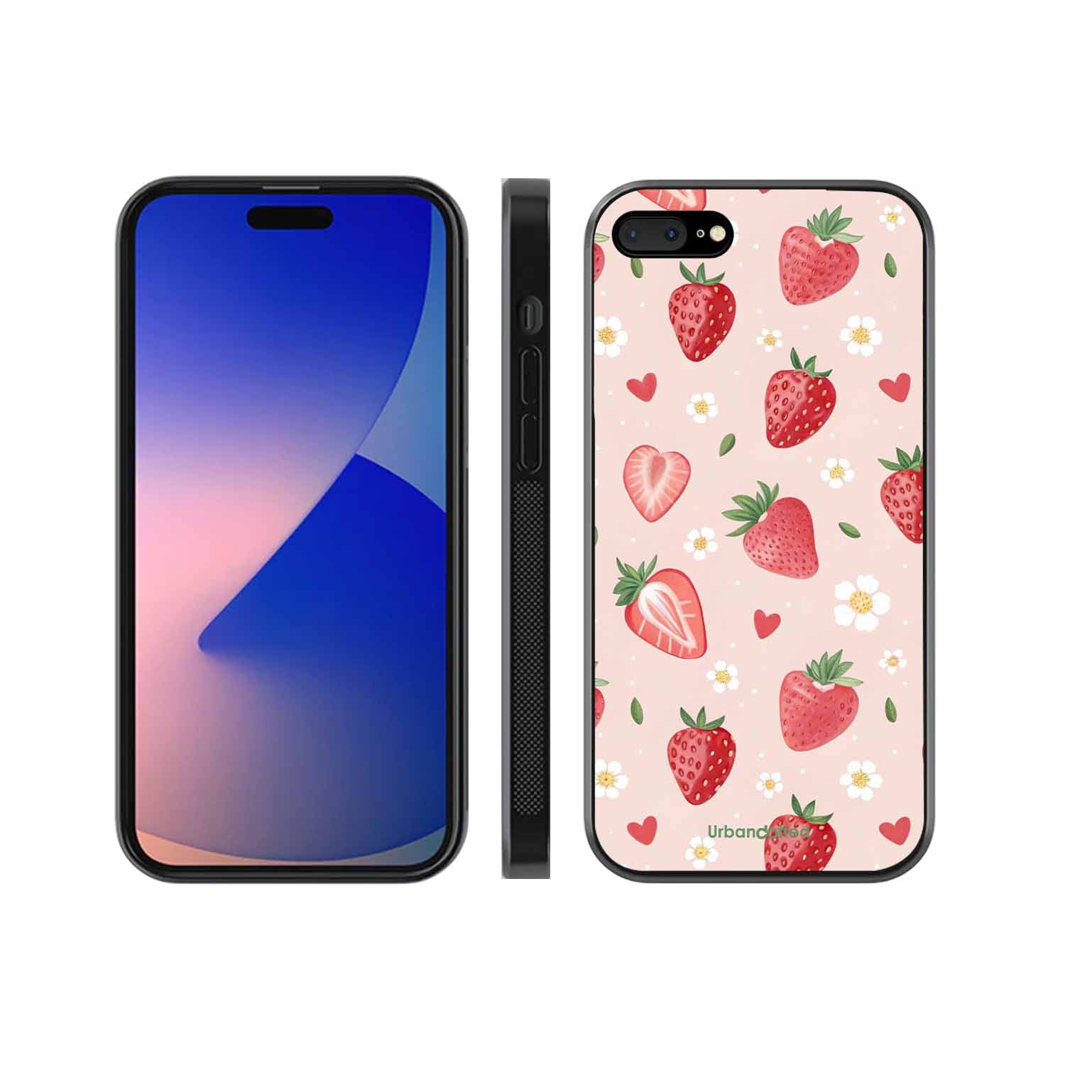 Strawberry Sweetheart Glass Case For iPhone 7 Plus