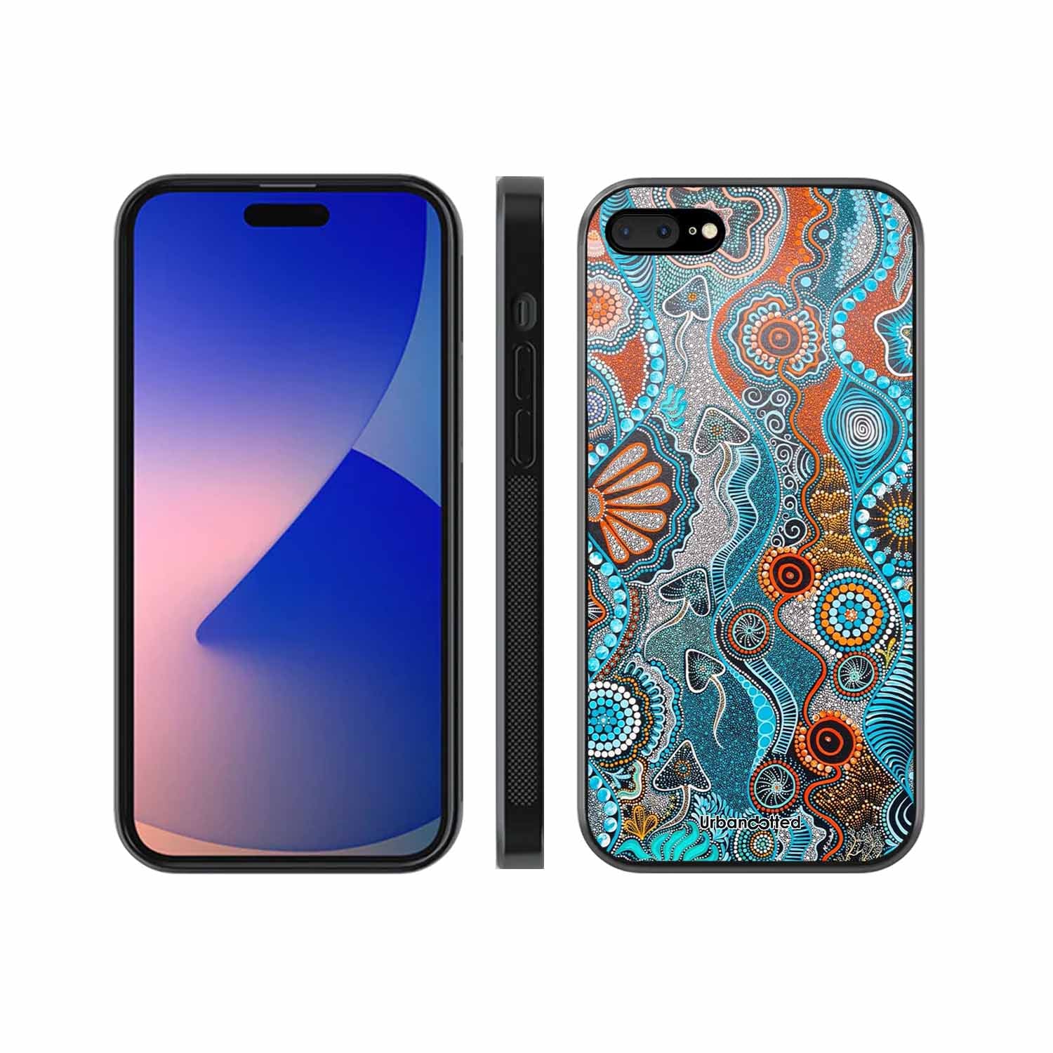Aboriginal Art Story Glass Case For iPhone 7 Plus
