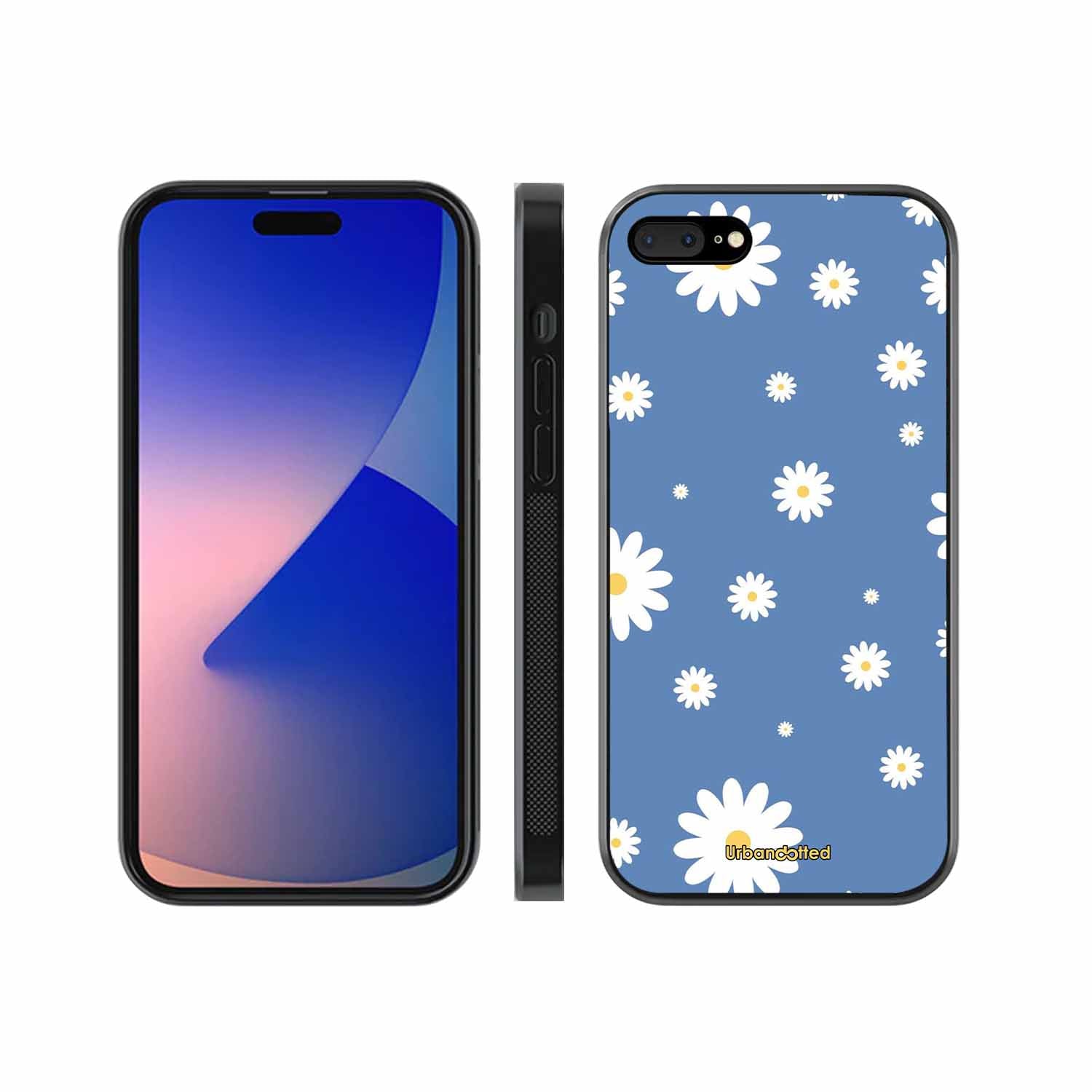 Blue Daisy Meadow Glass Case For iPhone 7 Plus