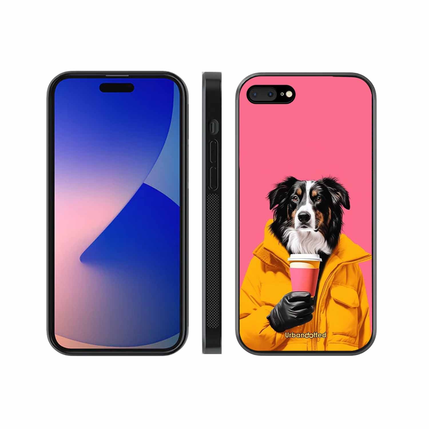 Trendy Dog with Drink Glass Case For iPhone 7 Plus