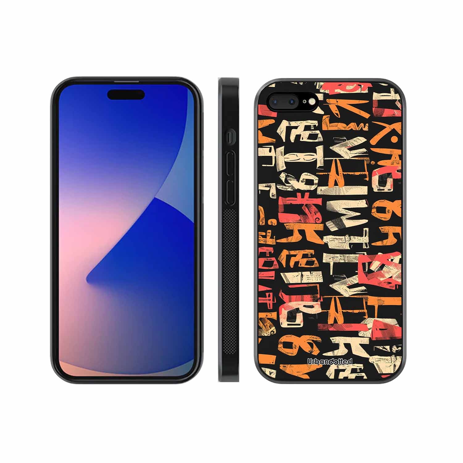 Mixed Typography Design Glass Case For iPhone 7 Plus