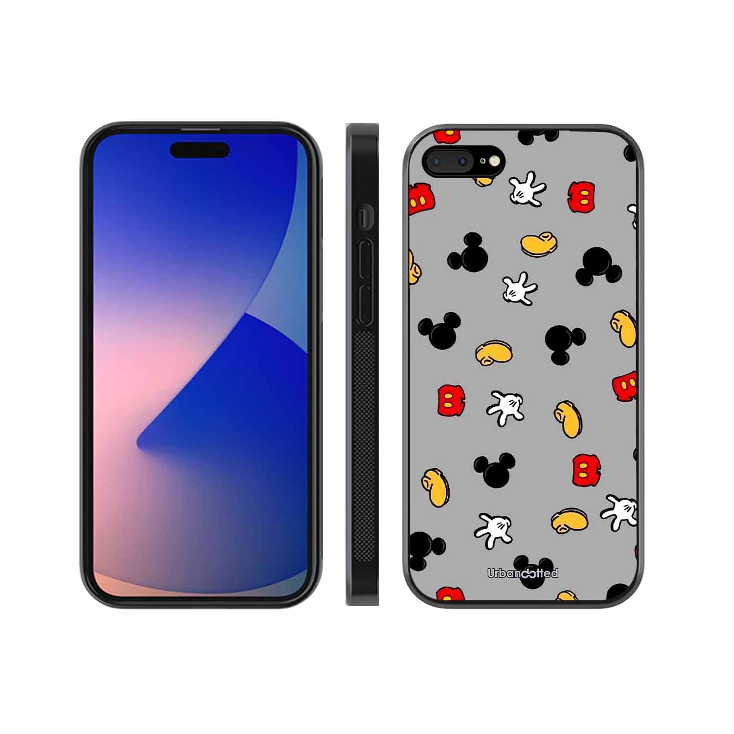 Whimsical Mouse Pattern Glass Case For iPhone 7 Plus